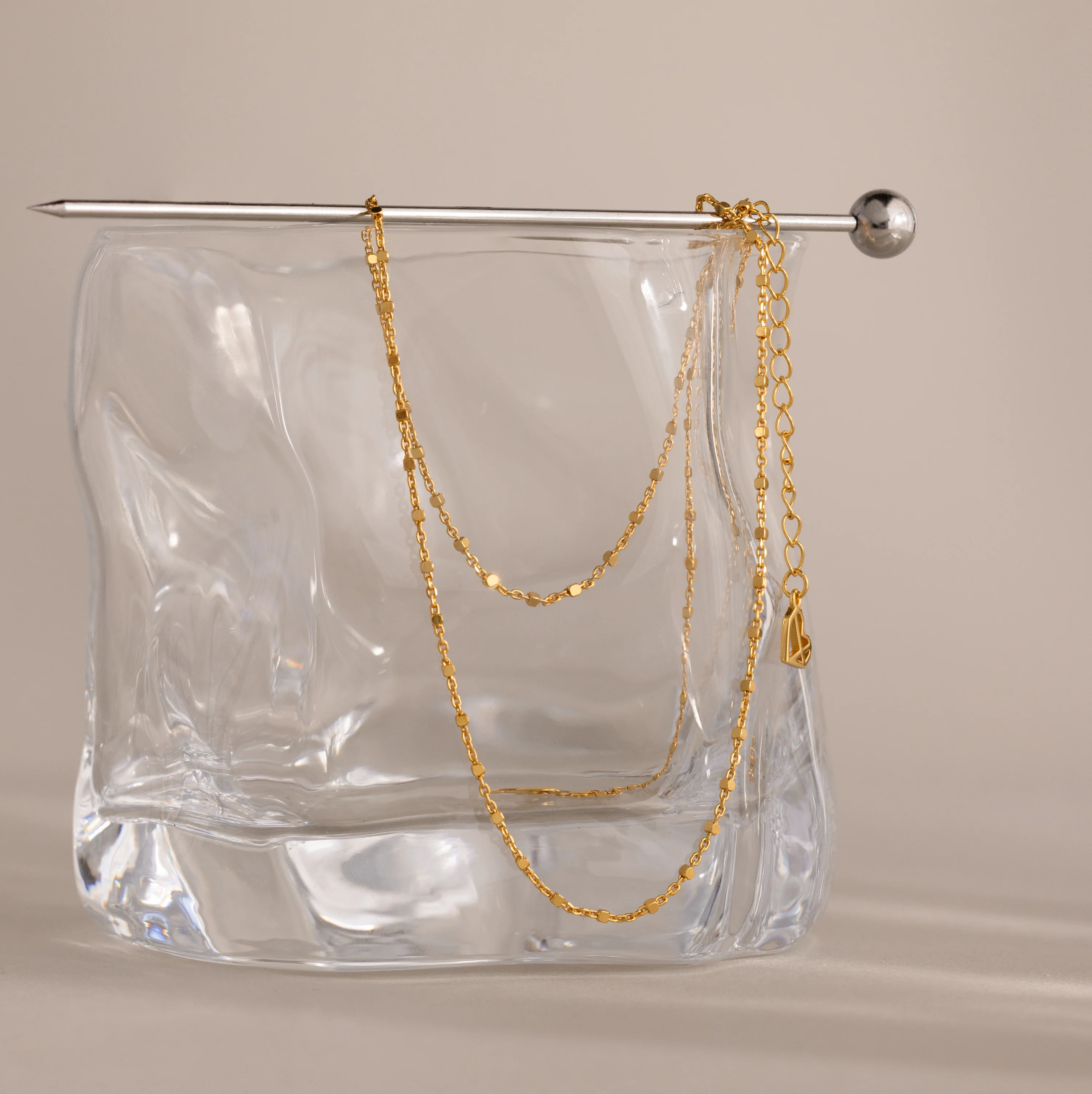 Dot Station Necklace in 18K Gold - Image 5
