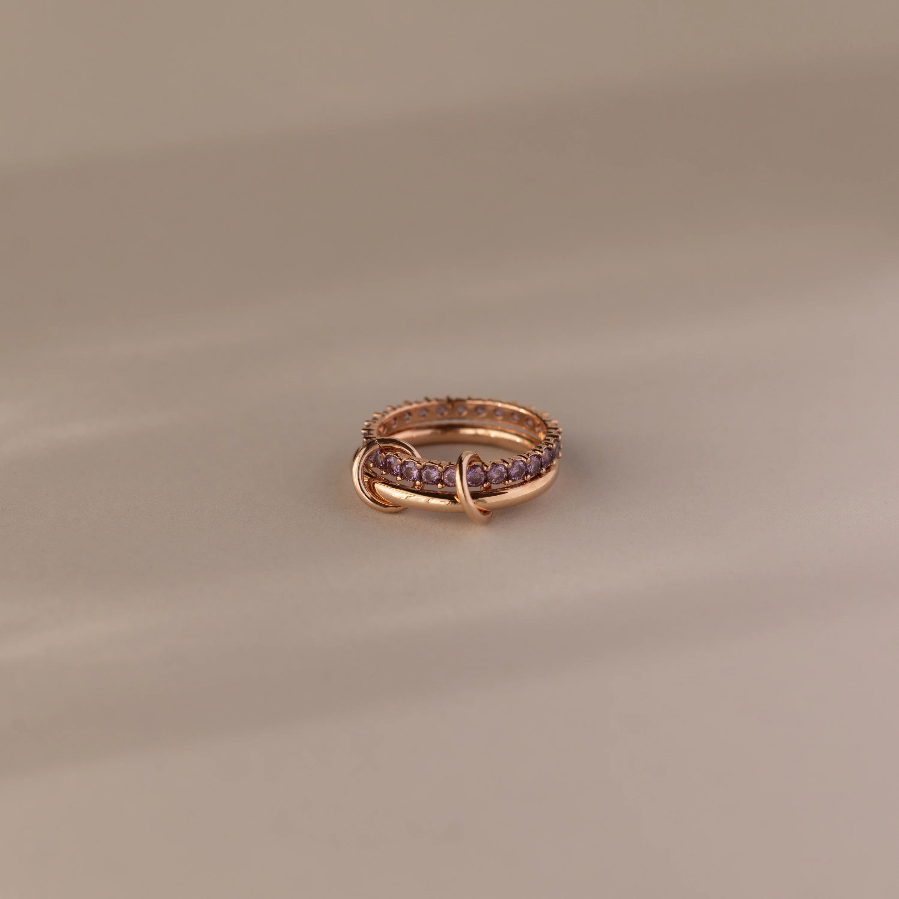 Duo Alexandrite Tennis Linked Ring Set - Image 5