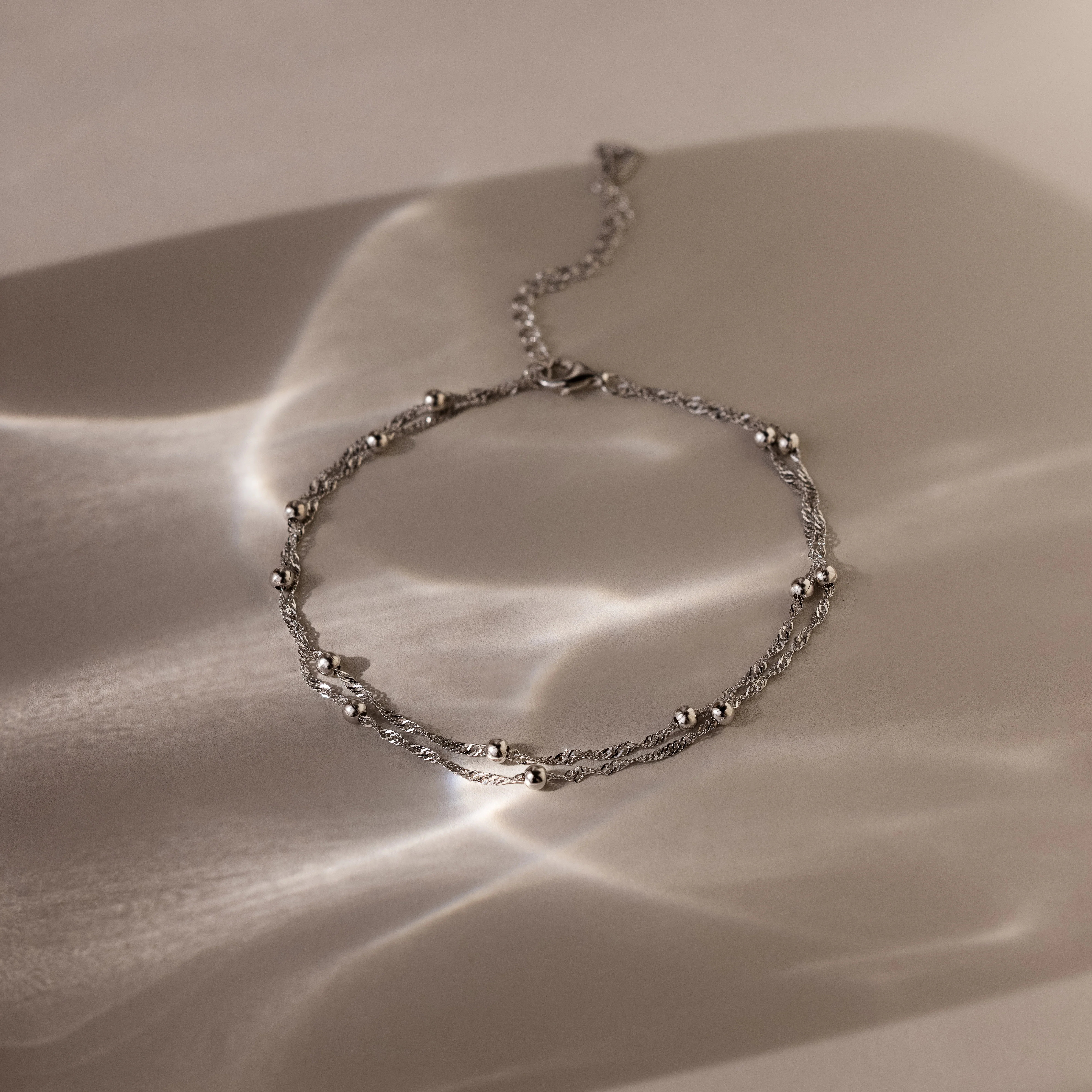 Duo Bead Chain Anklet - Image 5