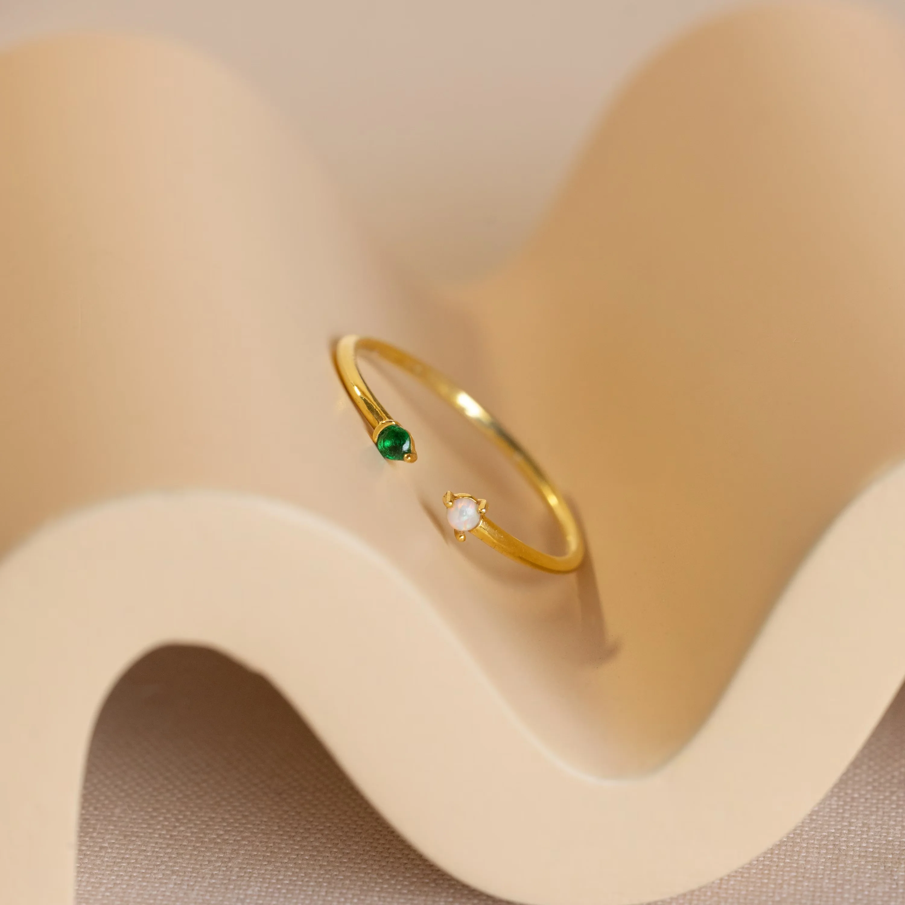 Duo Birthstone & Opal Ring - Image 7