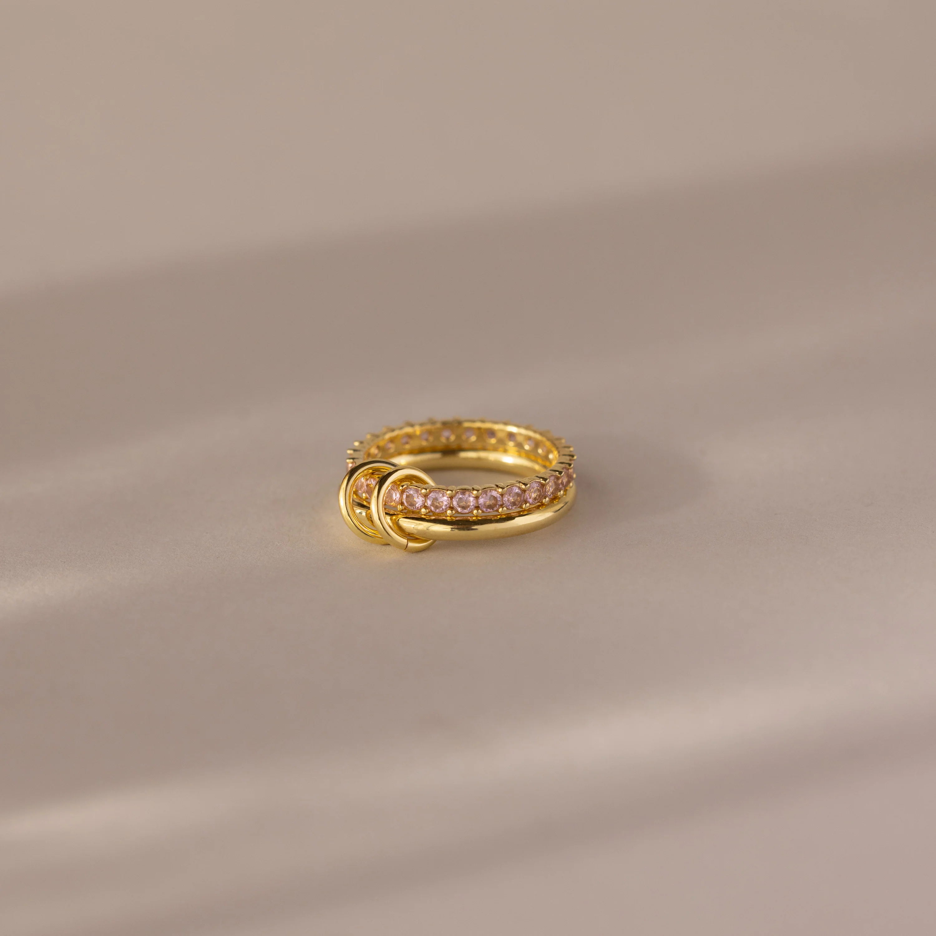 Duo Opal Tennis Linked Ring Set