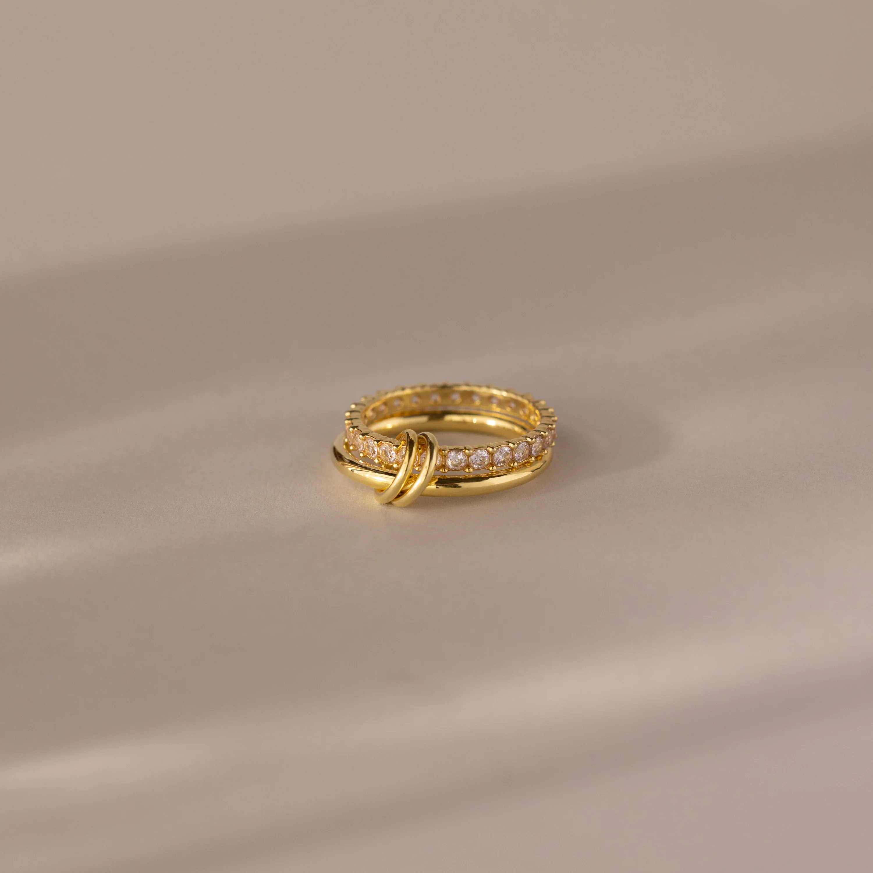 Duo Birthstone Tennis Linked Ring Set - Image 4