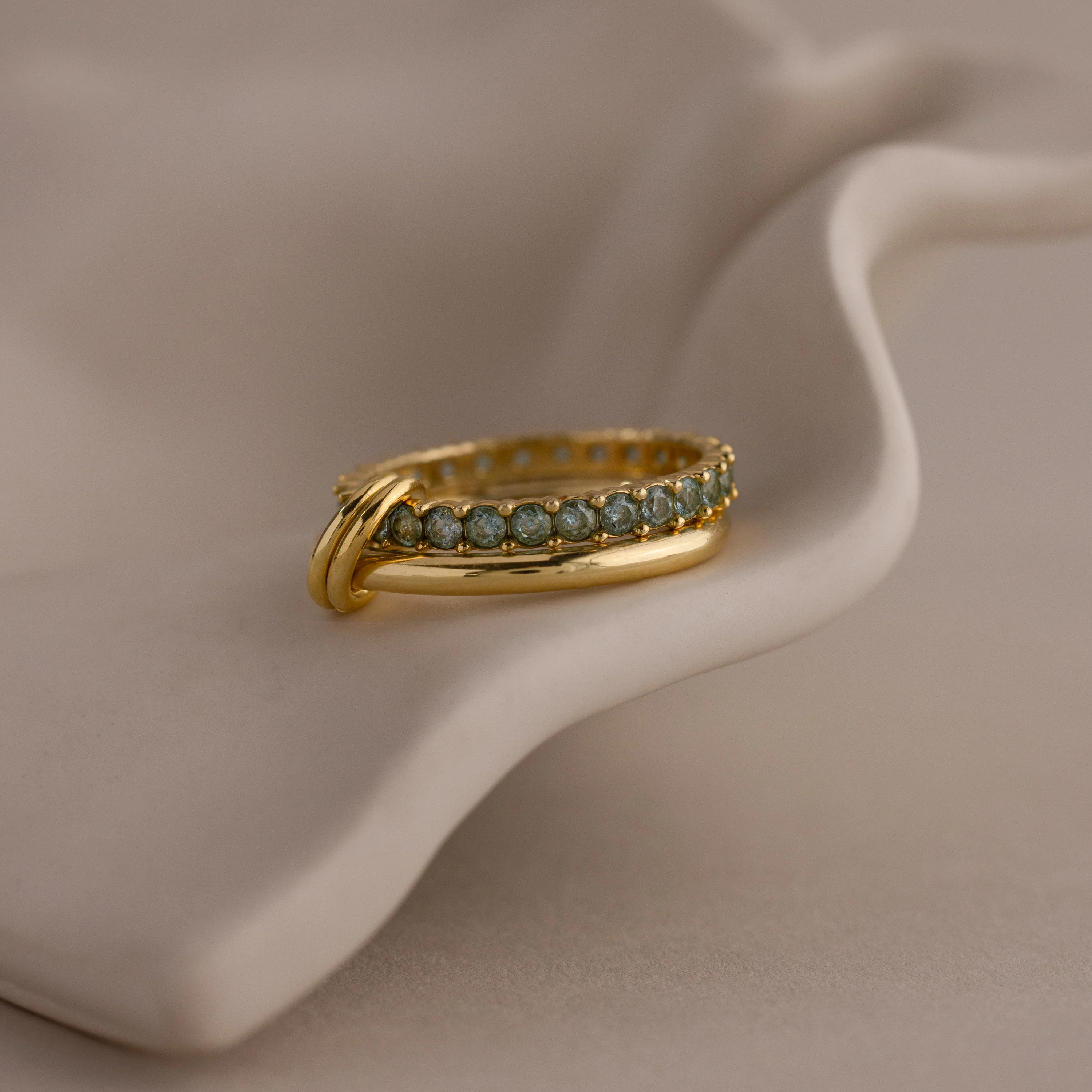 Duo Onyx Tennis Linked Ring Set - Image 2