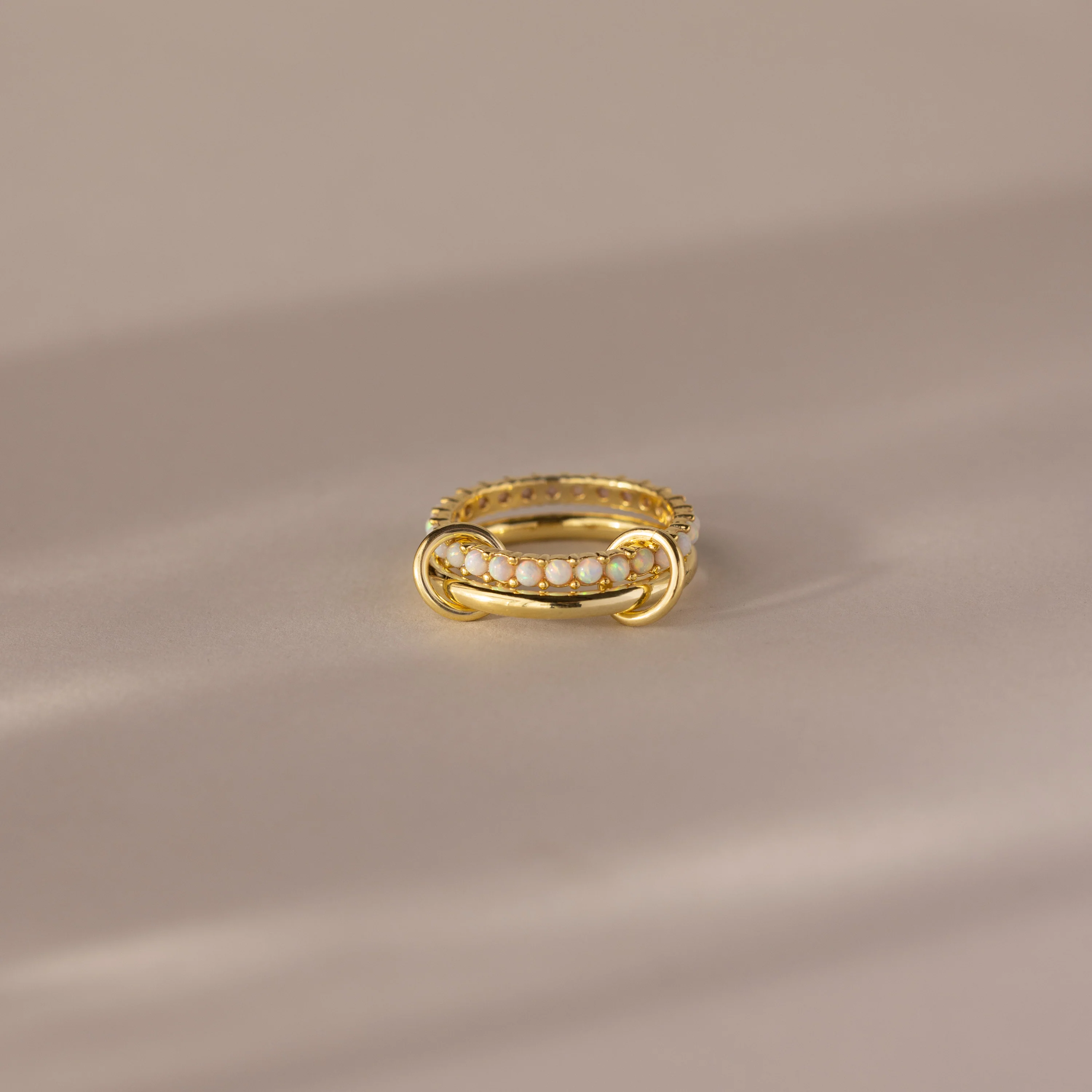 Duo Emerald Tennis Linked Ring Set