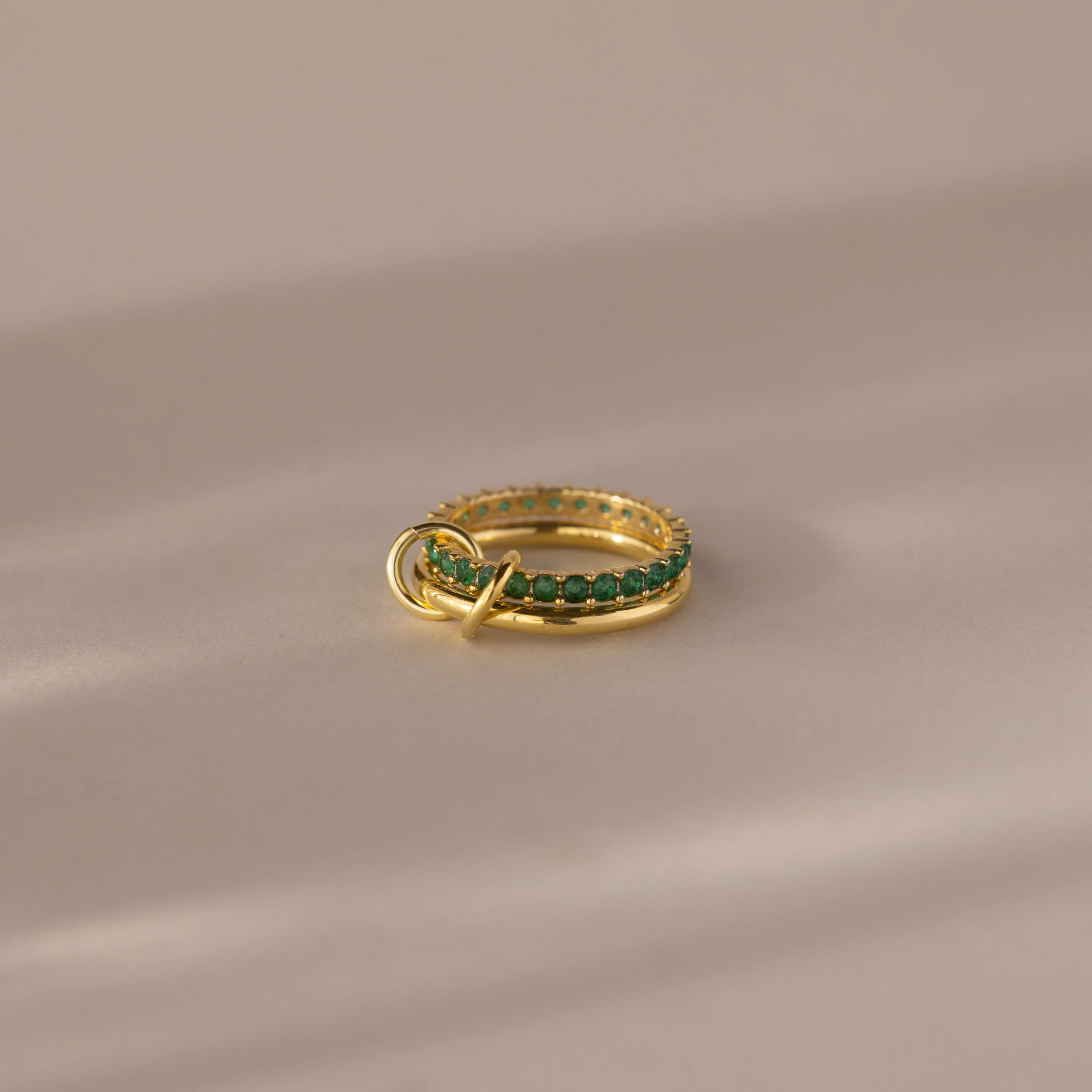 Duo Pink Tourmaline Tennis Linked Ring Set - Image 3