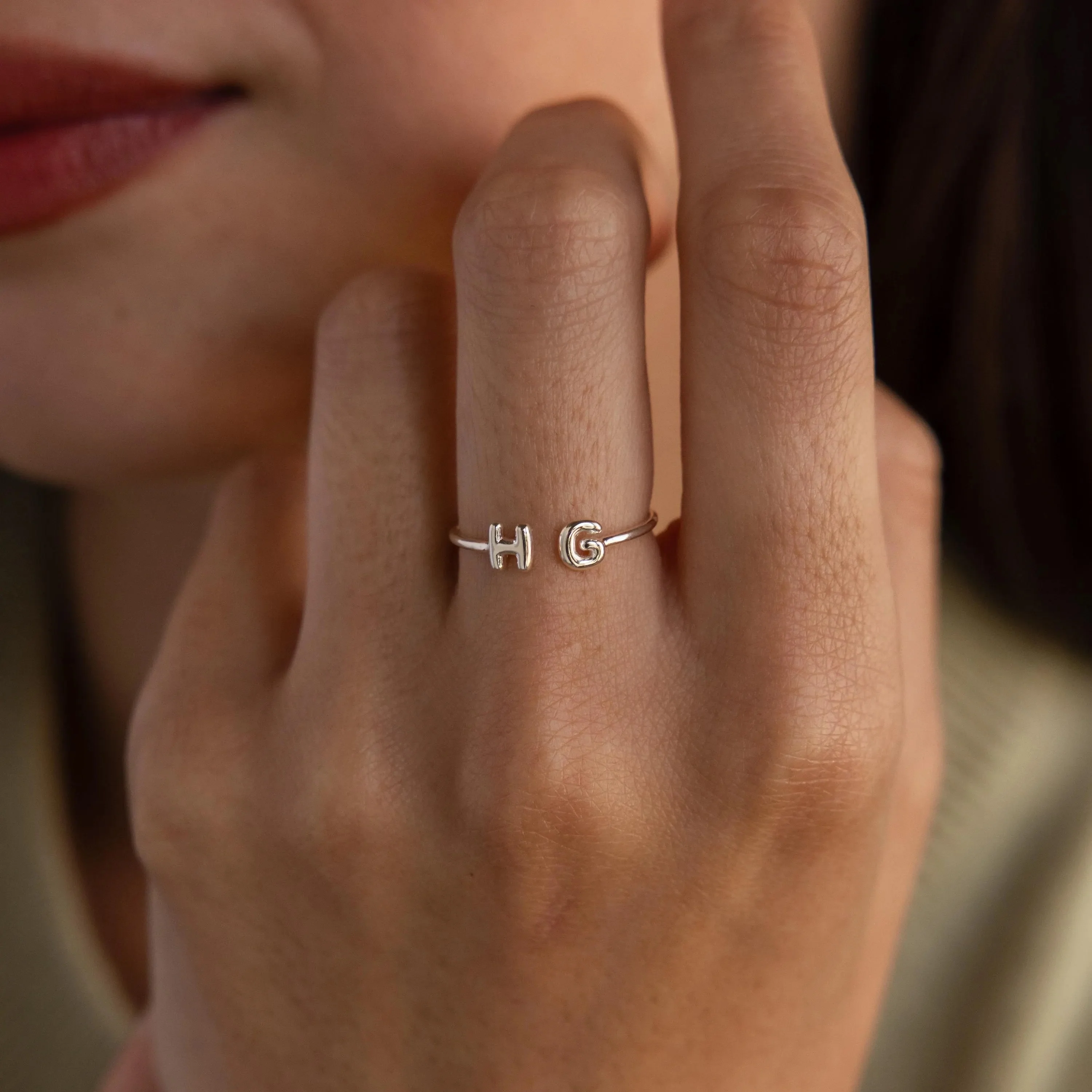Duo Bubble Initial Ring - Image 4