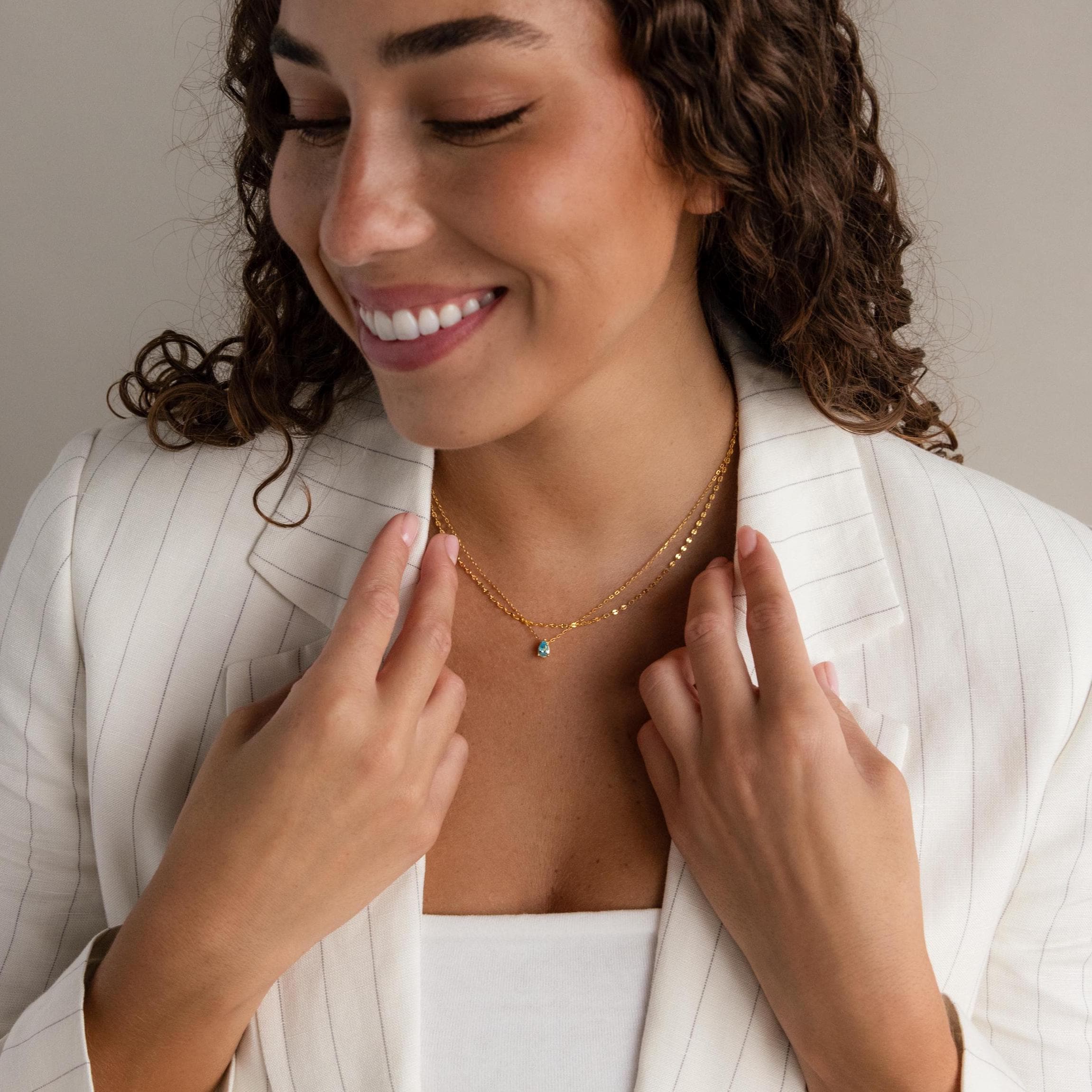 Duo Layered Birthstone Necklace - Image 7