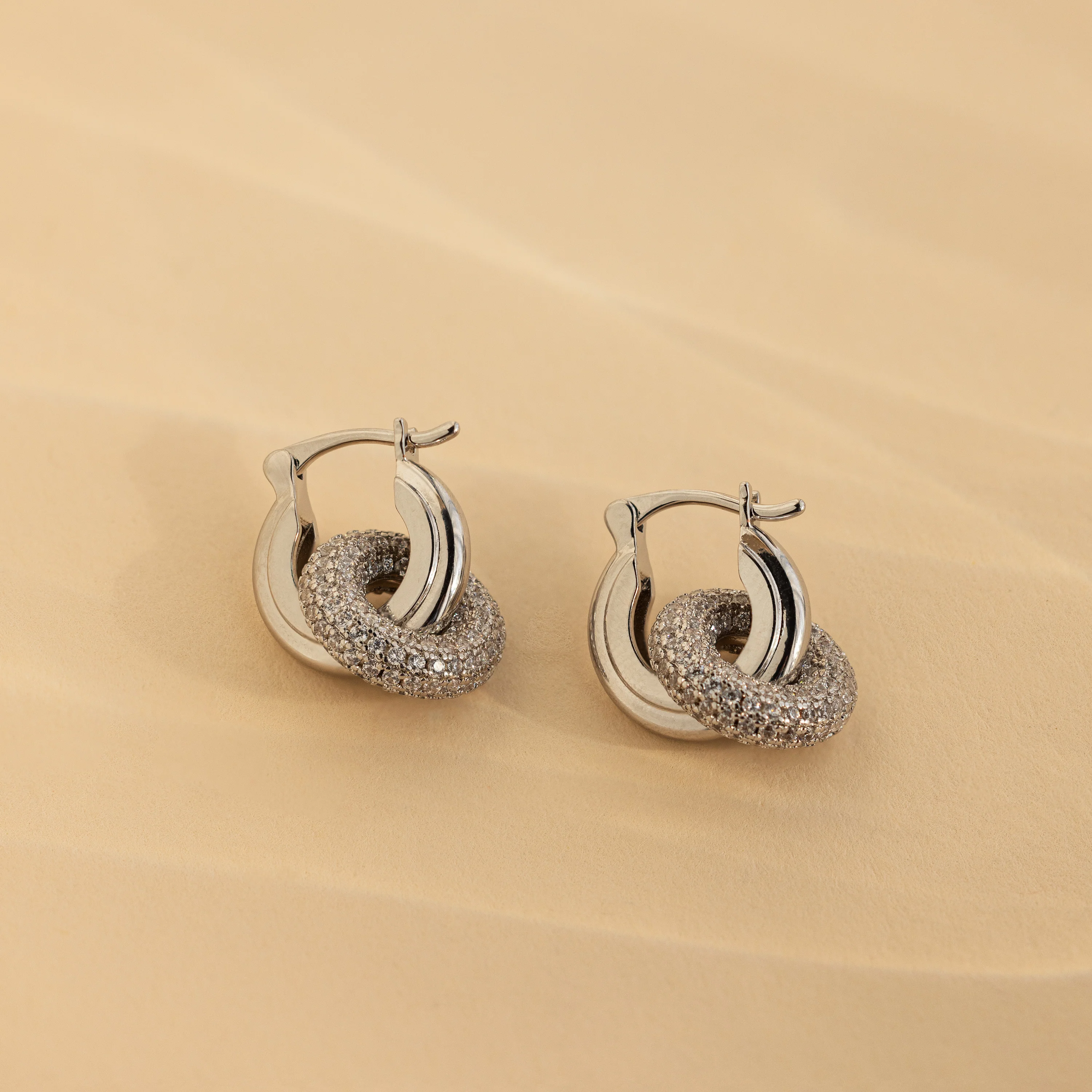 Duo Pave Link Hoops - Image 5