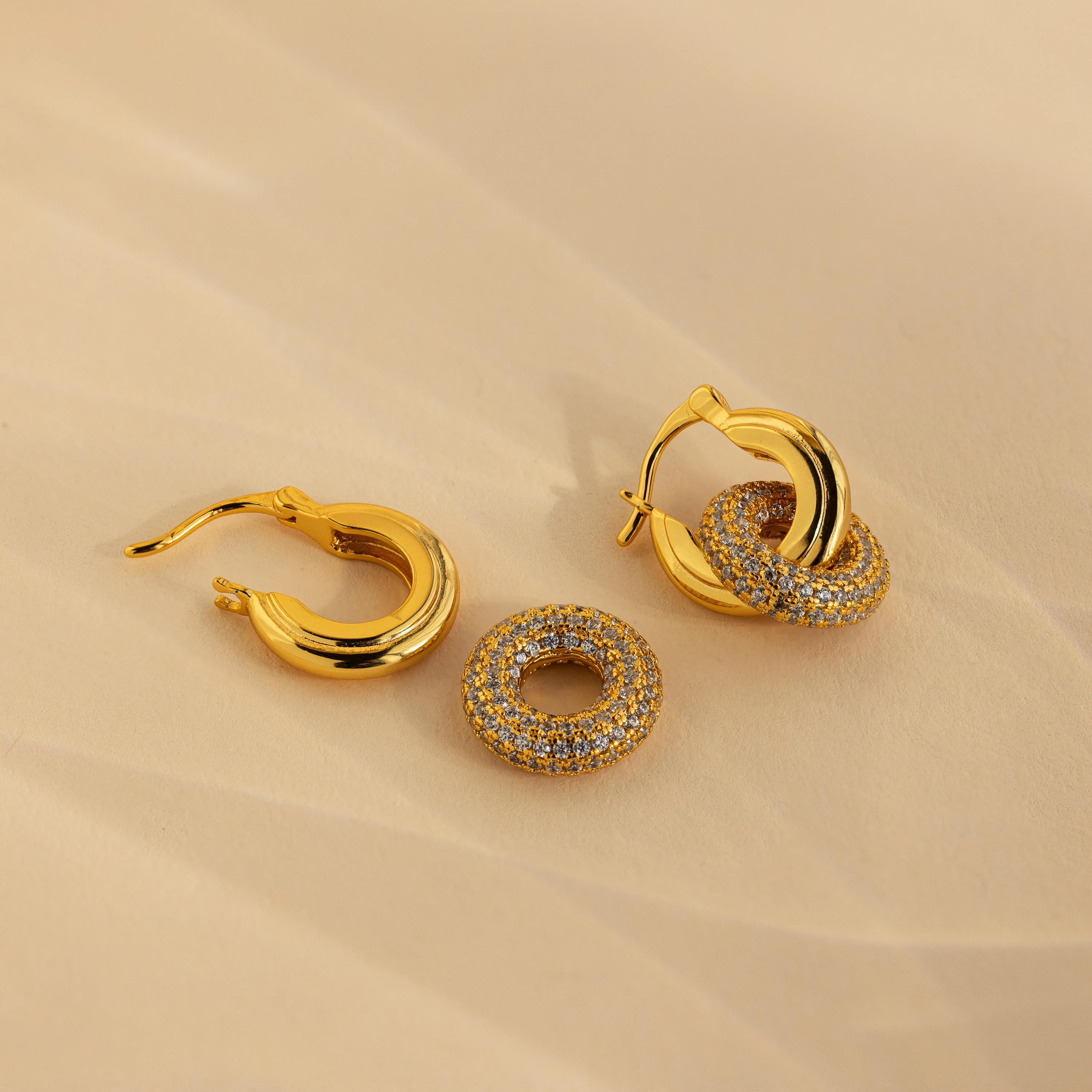 Duo Pave Link Hoops - Image 7