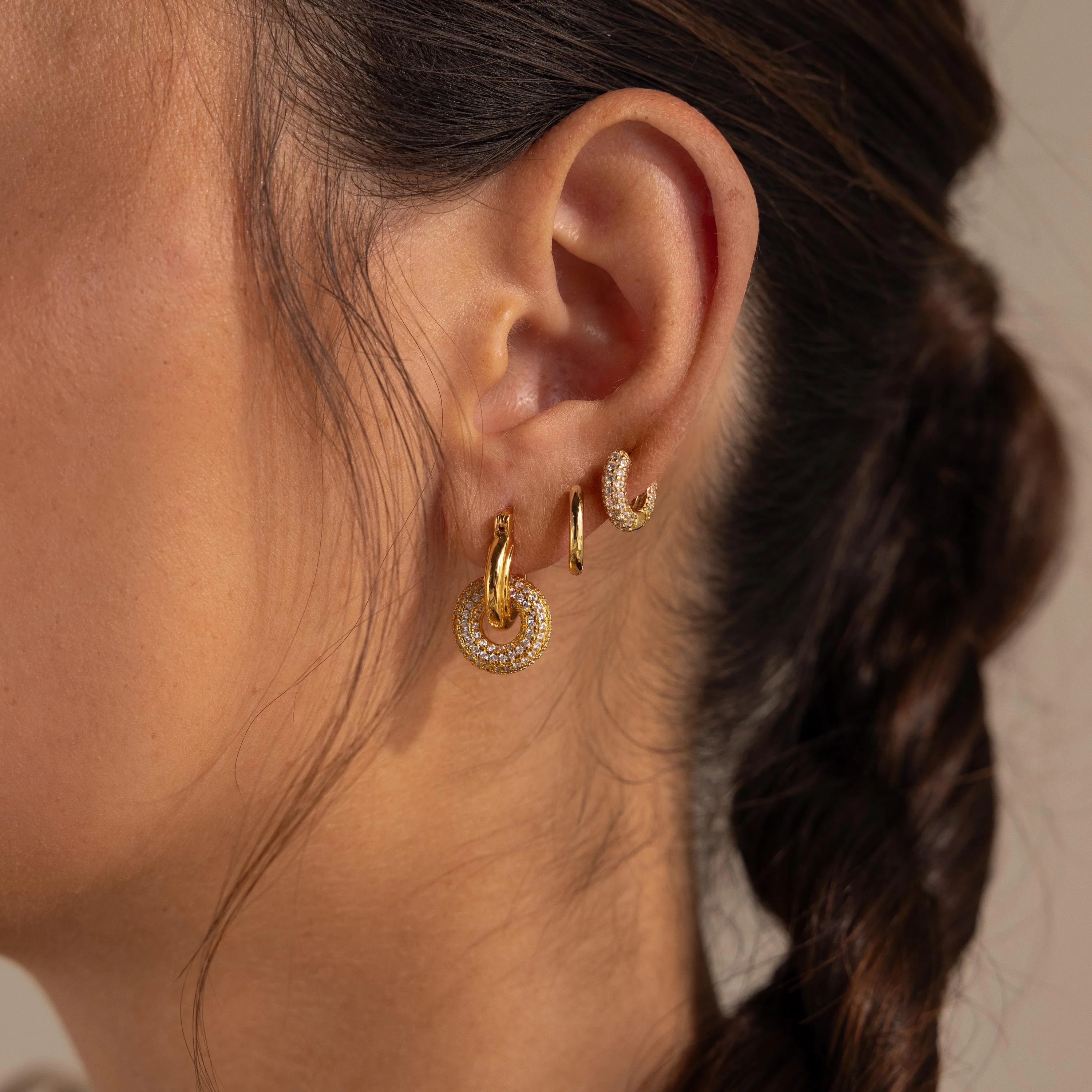 Duo Pave Link Hoops - Image 8