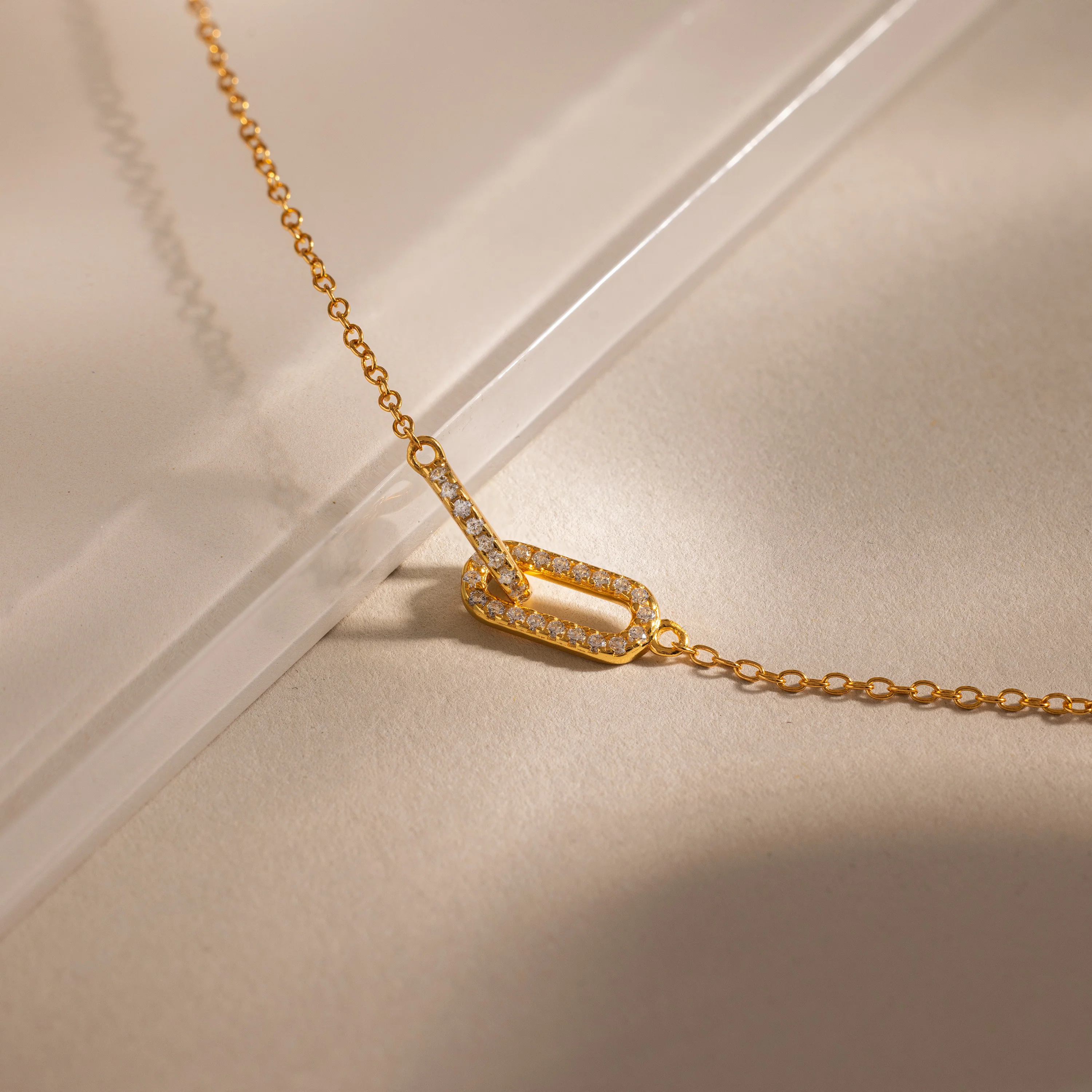 Duo Pave Link Pendant Bracelet - Image 4