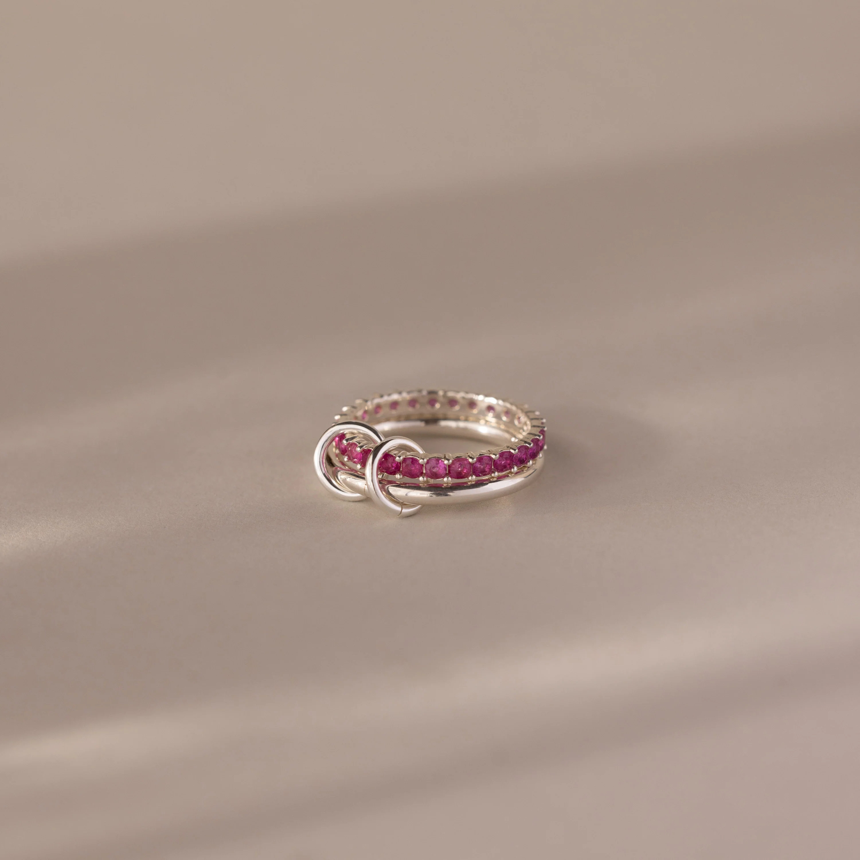 Duo Ruby Tennis Linked Ring Set - Image 3