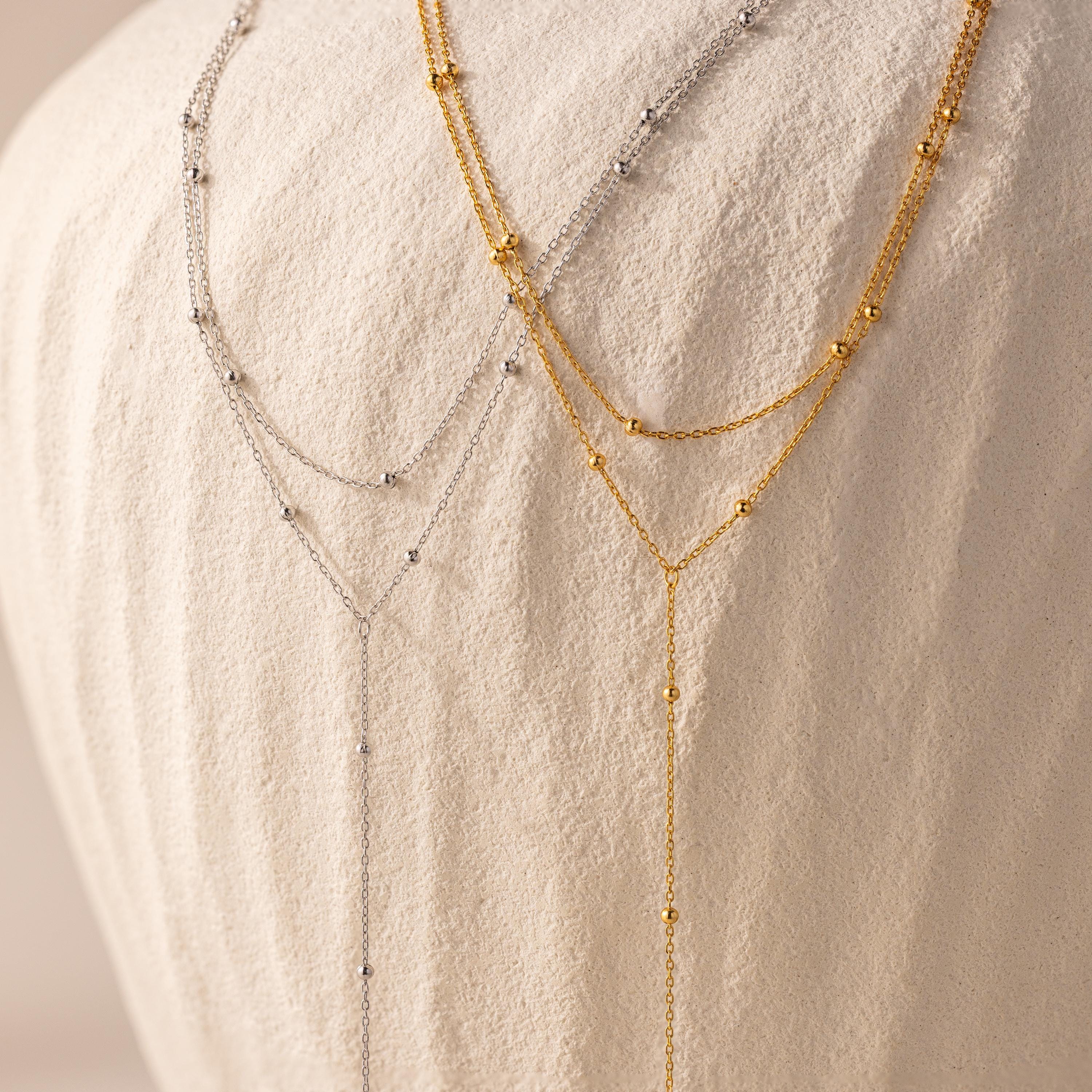 Duo Satellite Lariat Necklace - Image 3