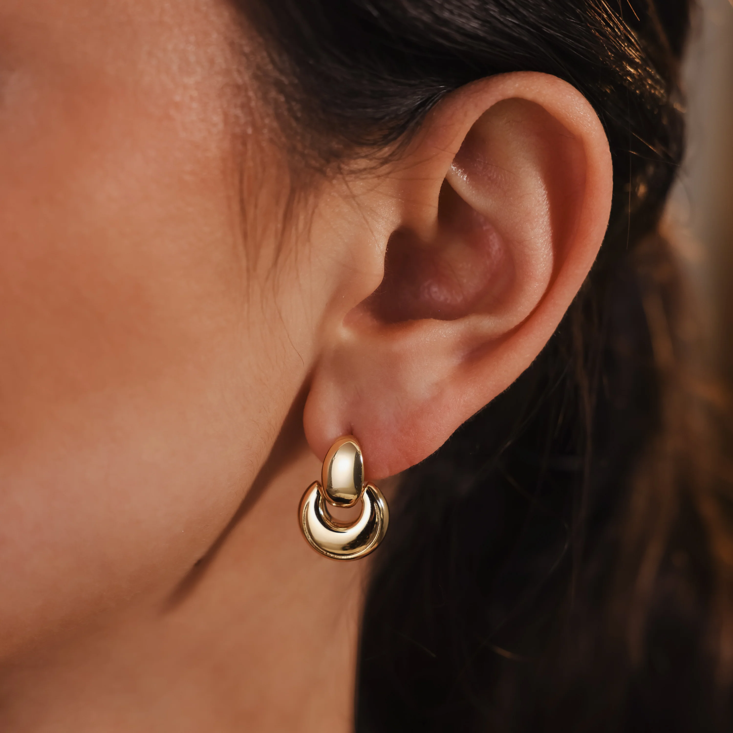 Eclipse Dome Studs in 18K Gold - Image 2