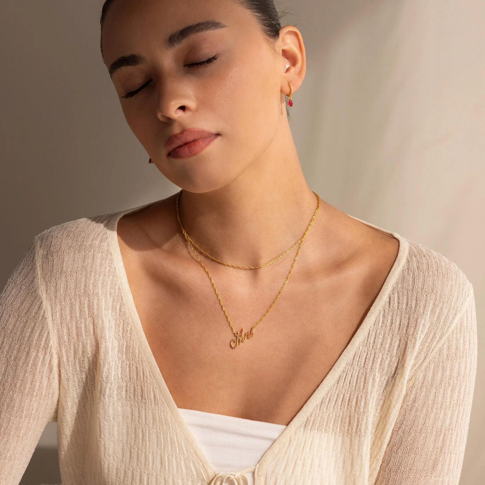 Elegant Birthstone Name Necklace - Image 6