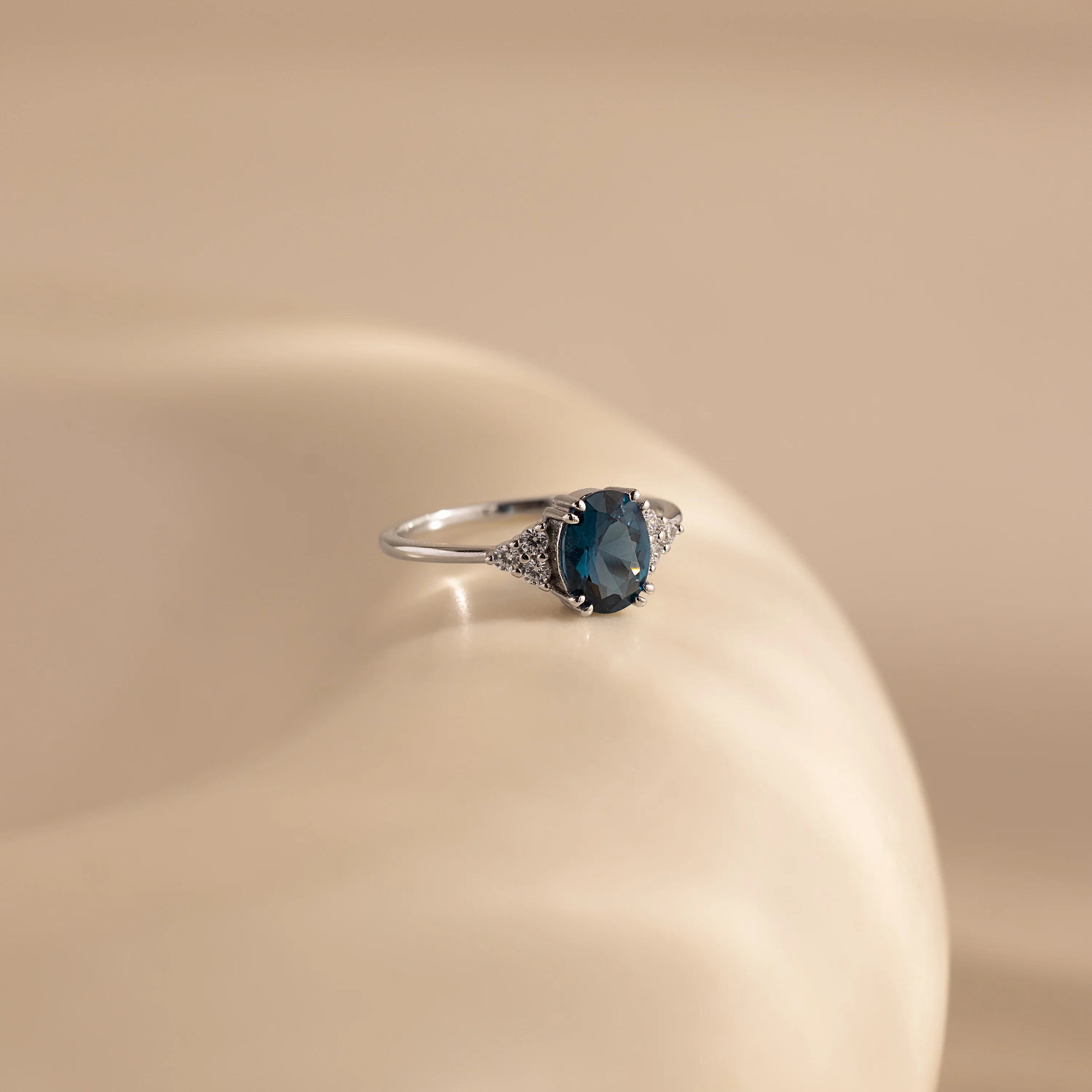 Elizabeth Blue Topaz Ring in Silver - Image 3