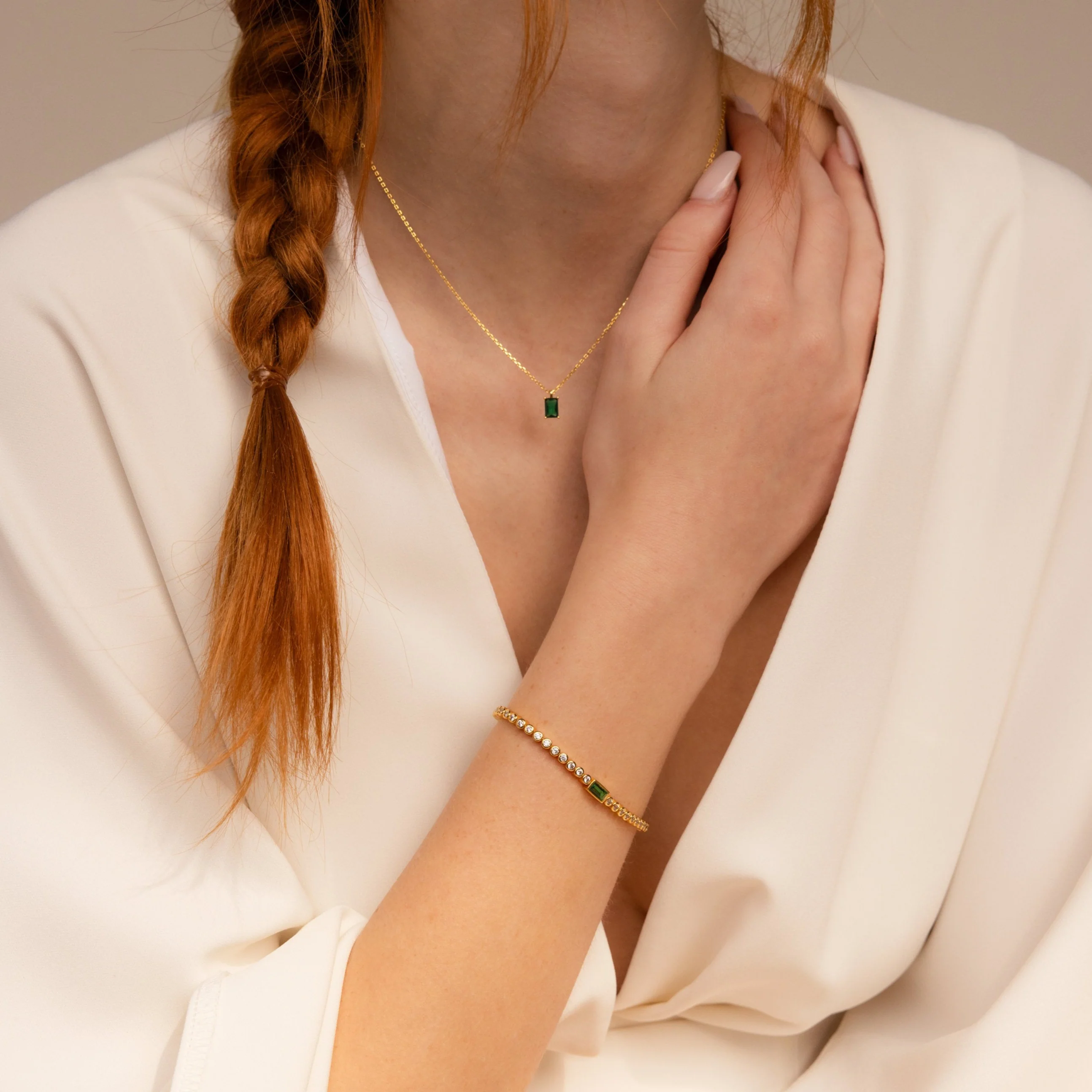 Emerald Baguette Tennis Bracelet - Image 6