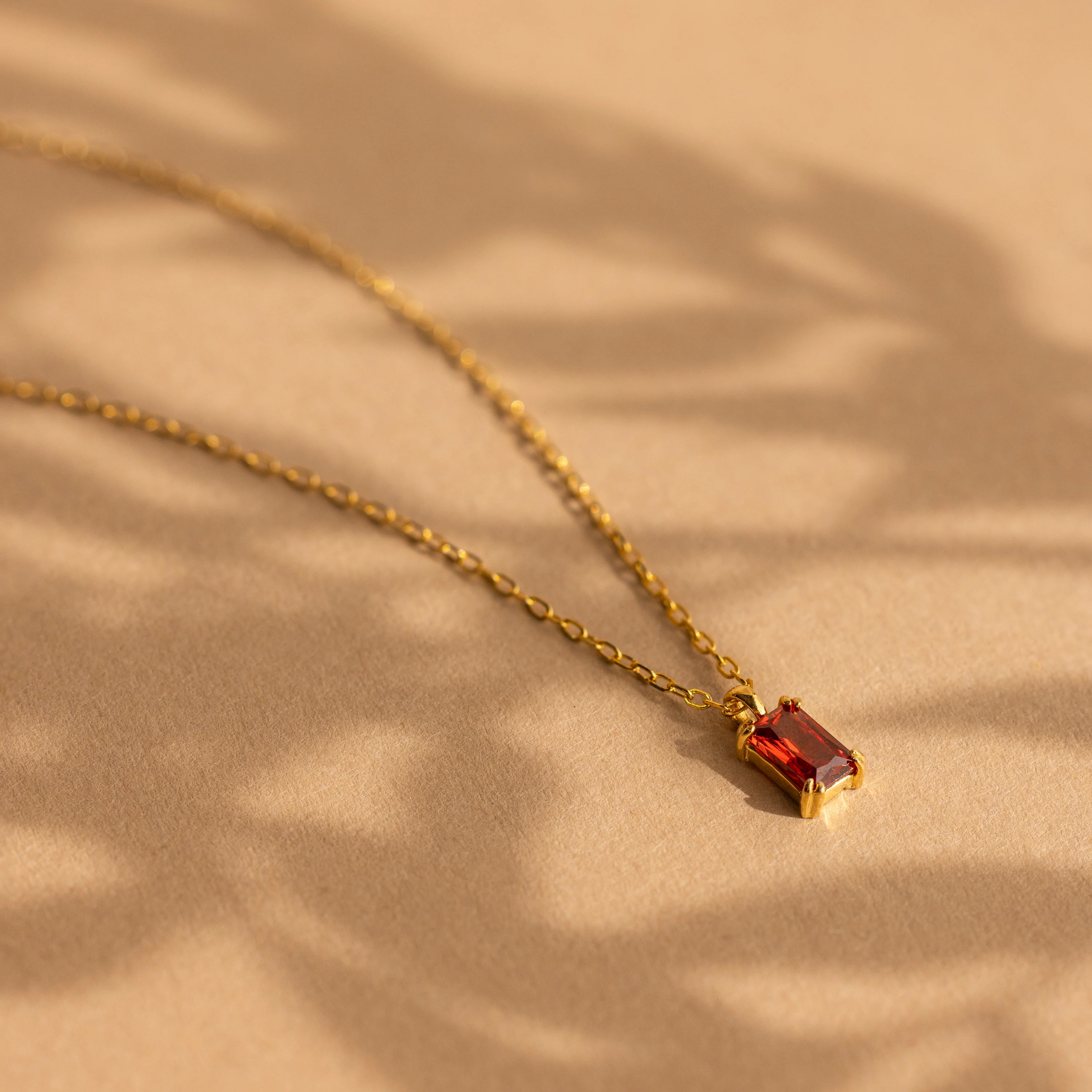 Emerald Cut Birthstone Necklace - Image 3
