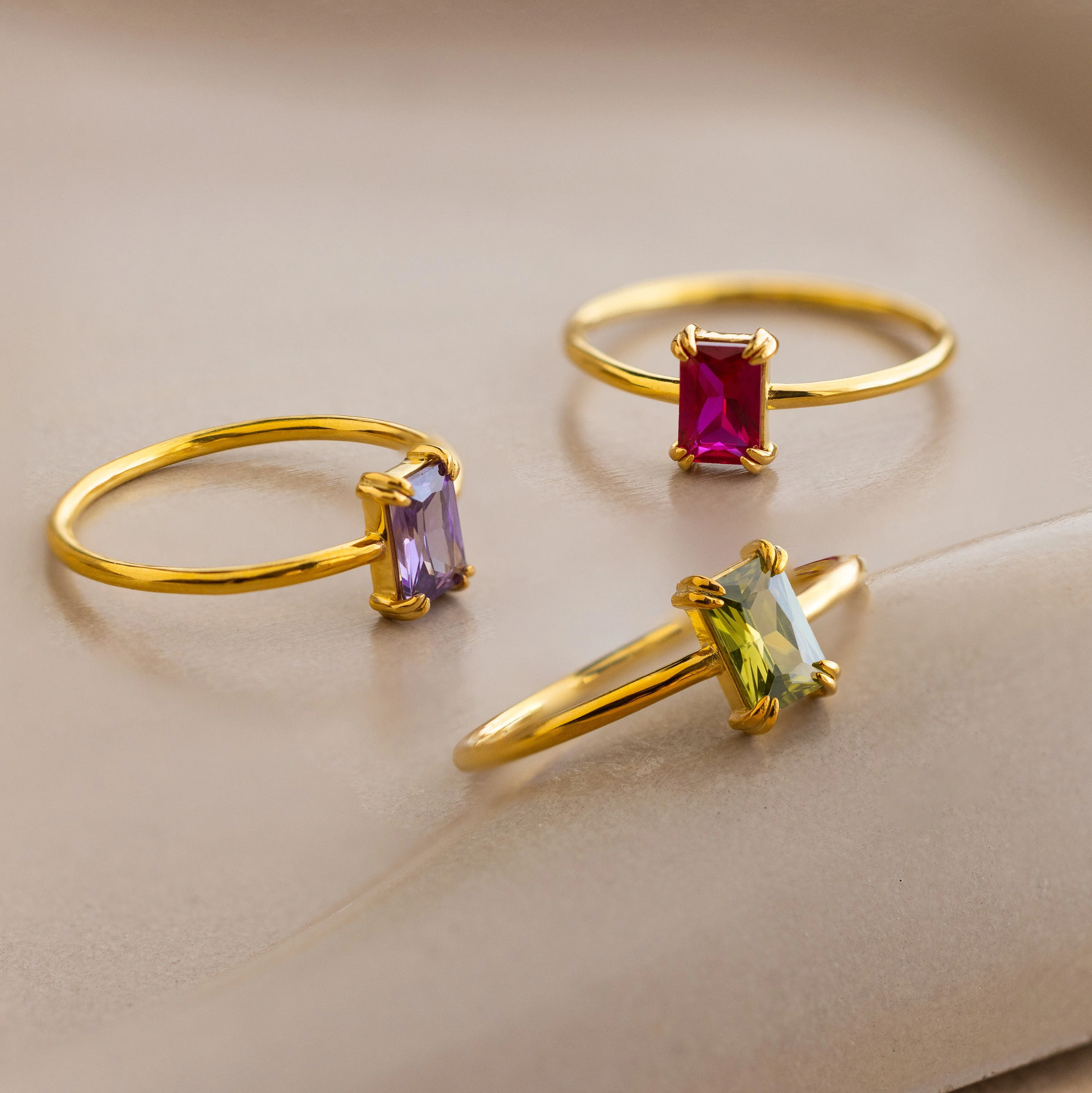 Emerald Cut Birthstone Ring - Image 5