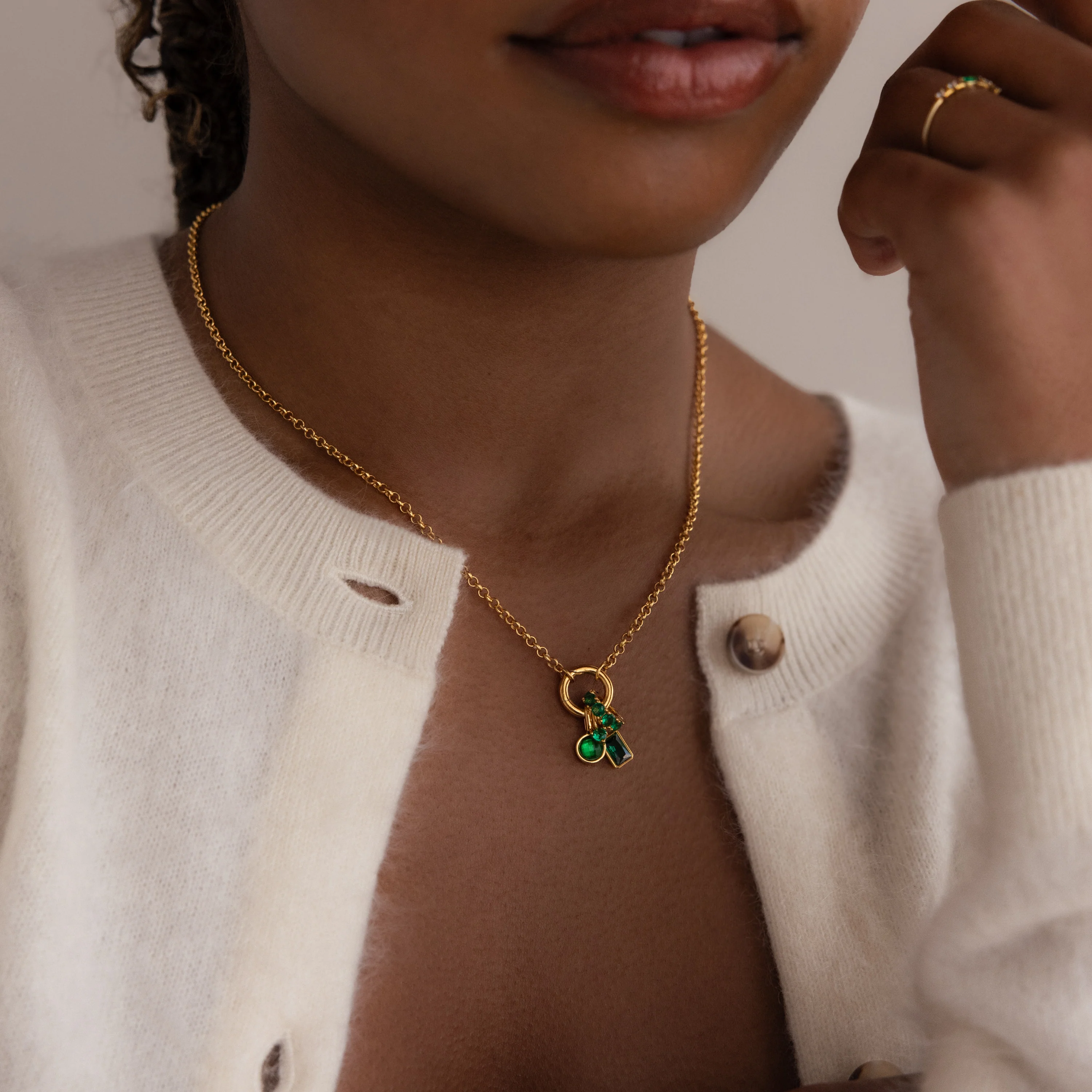 Emerald Cut Emerald Charm - Image 3