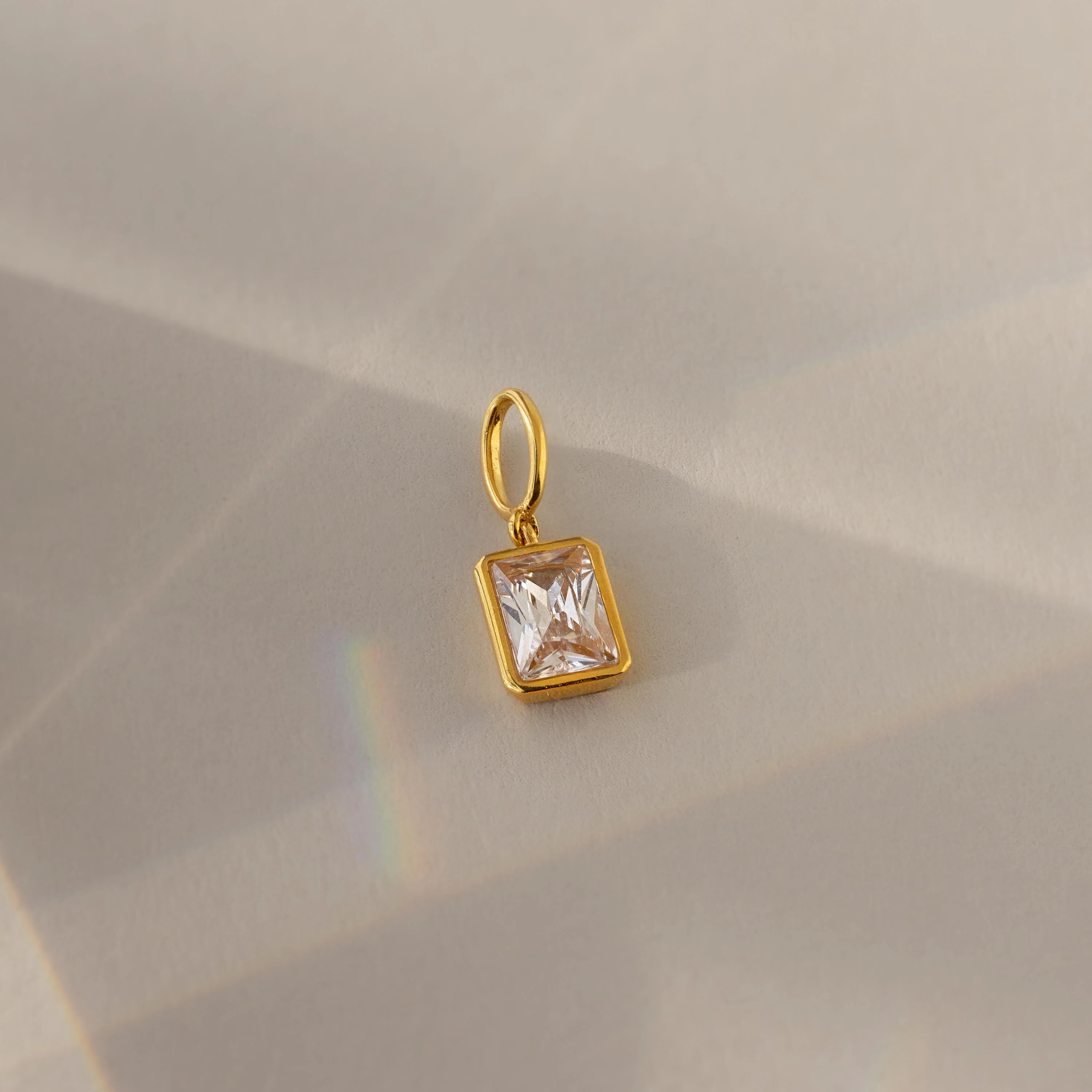 Emerald Cut Garnet Charm - Image 3