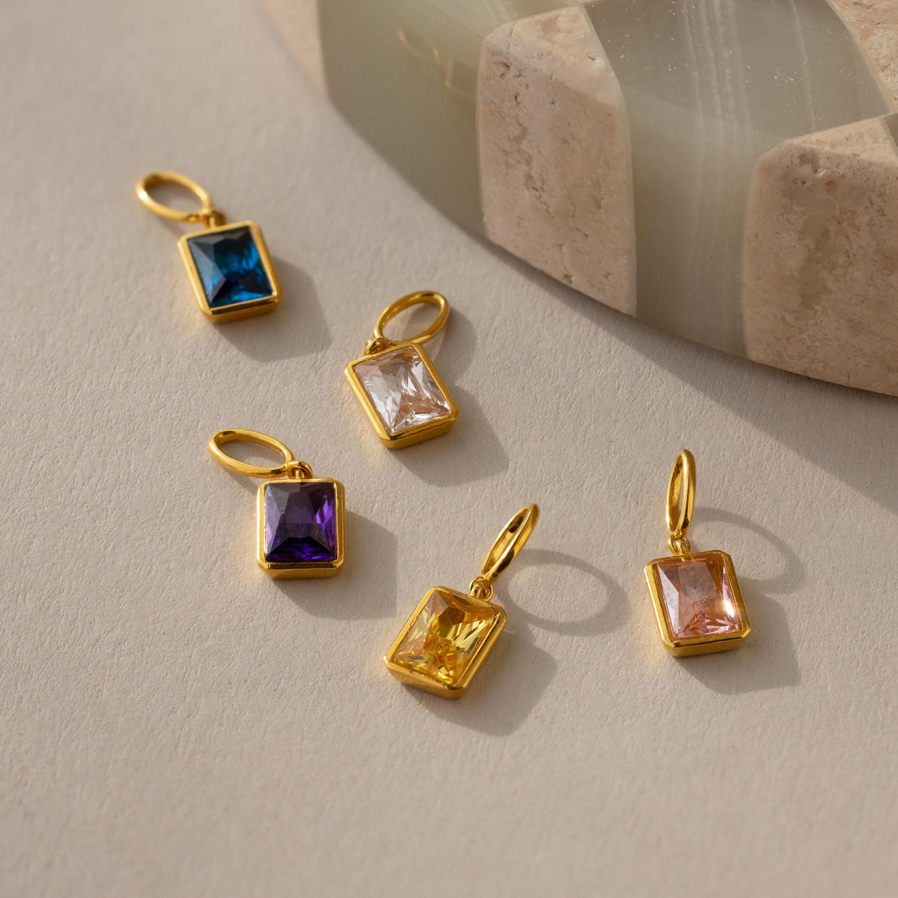 Emerald Cut Garnet Charm - Image 5