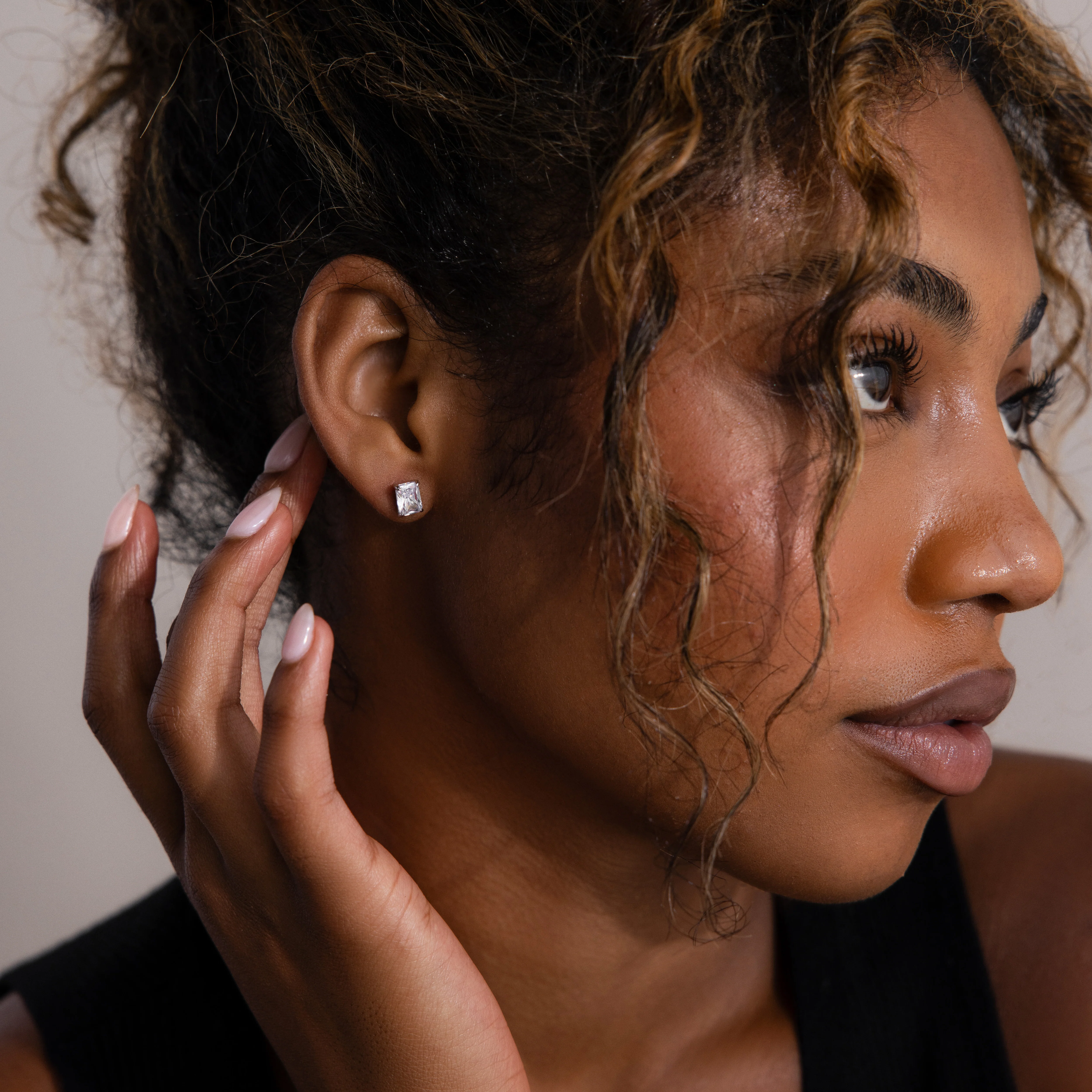 Emerald Diamond Studs - Image 5