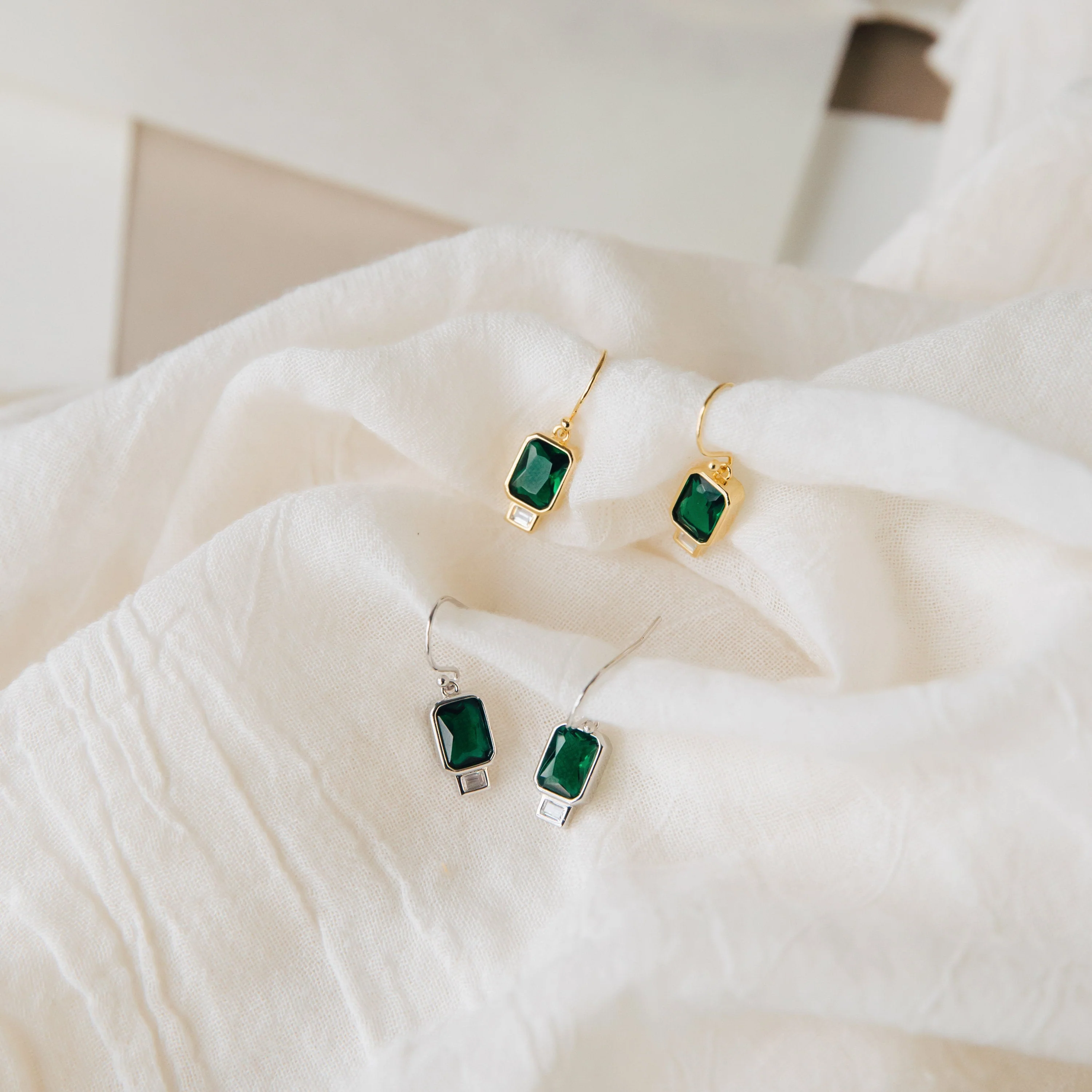Emerald Drop Earrings - Image 4