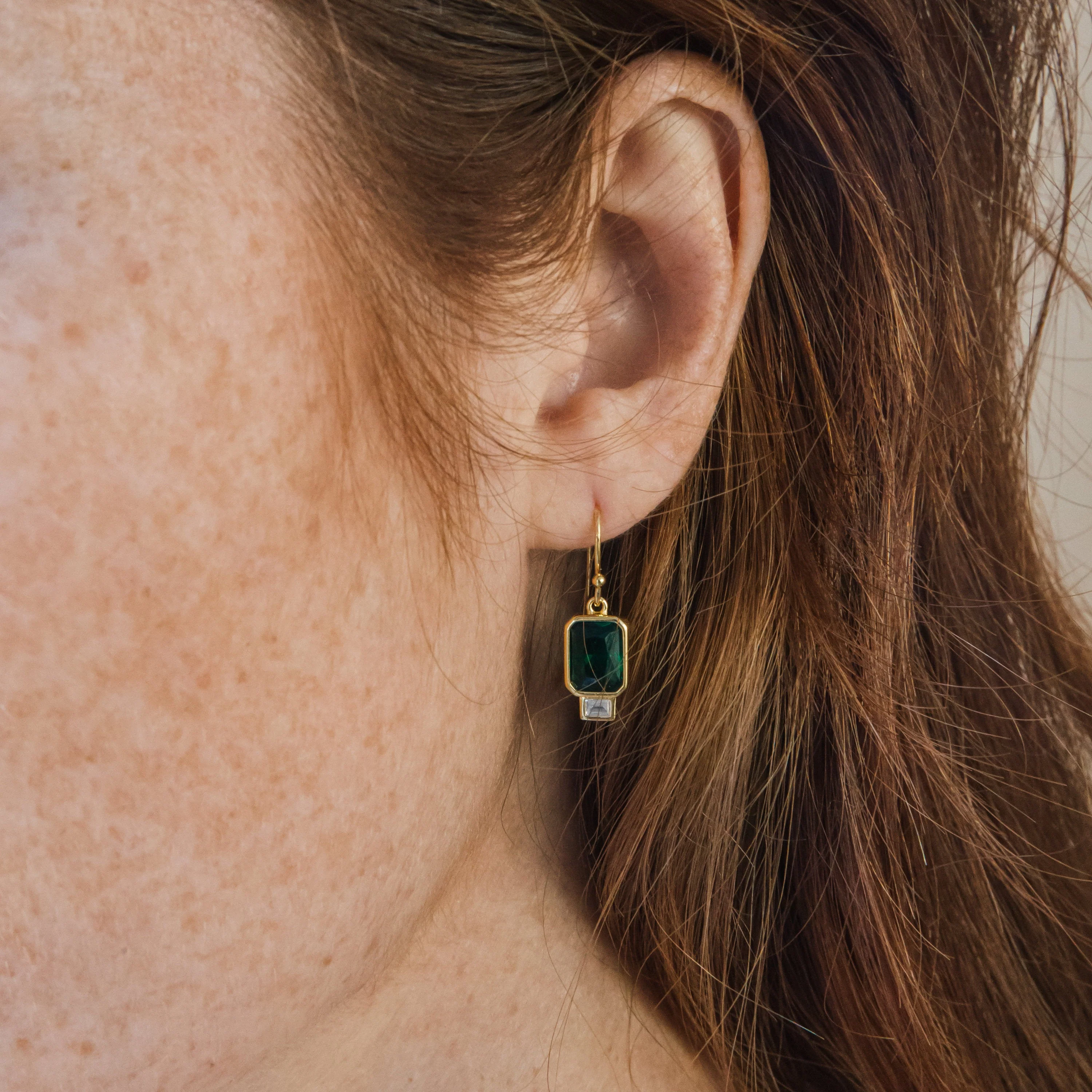 Emerald Drop Earrings - Image 5