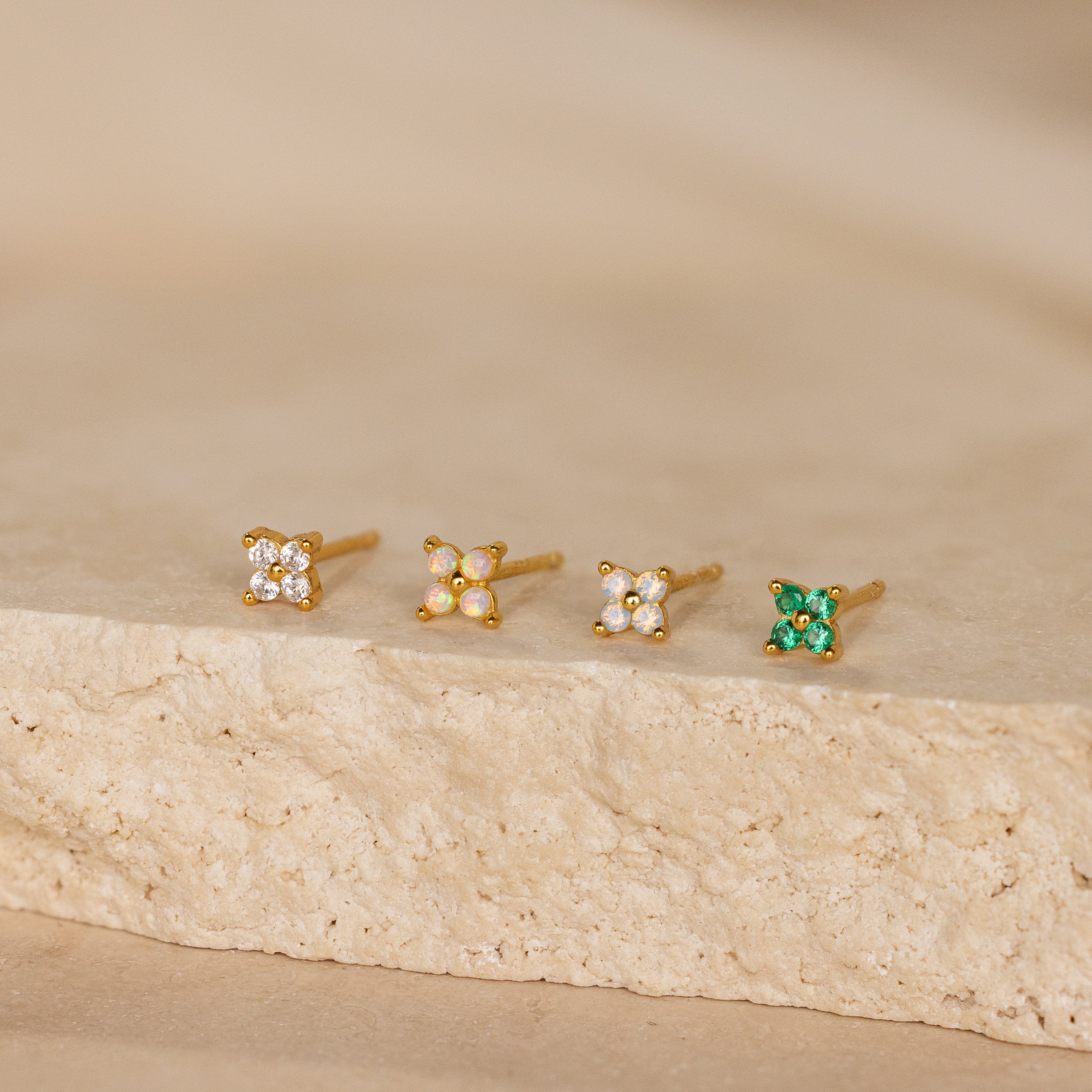 Emerald Ivy Flower Studs - Image 7