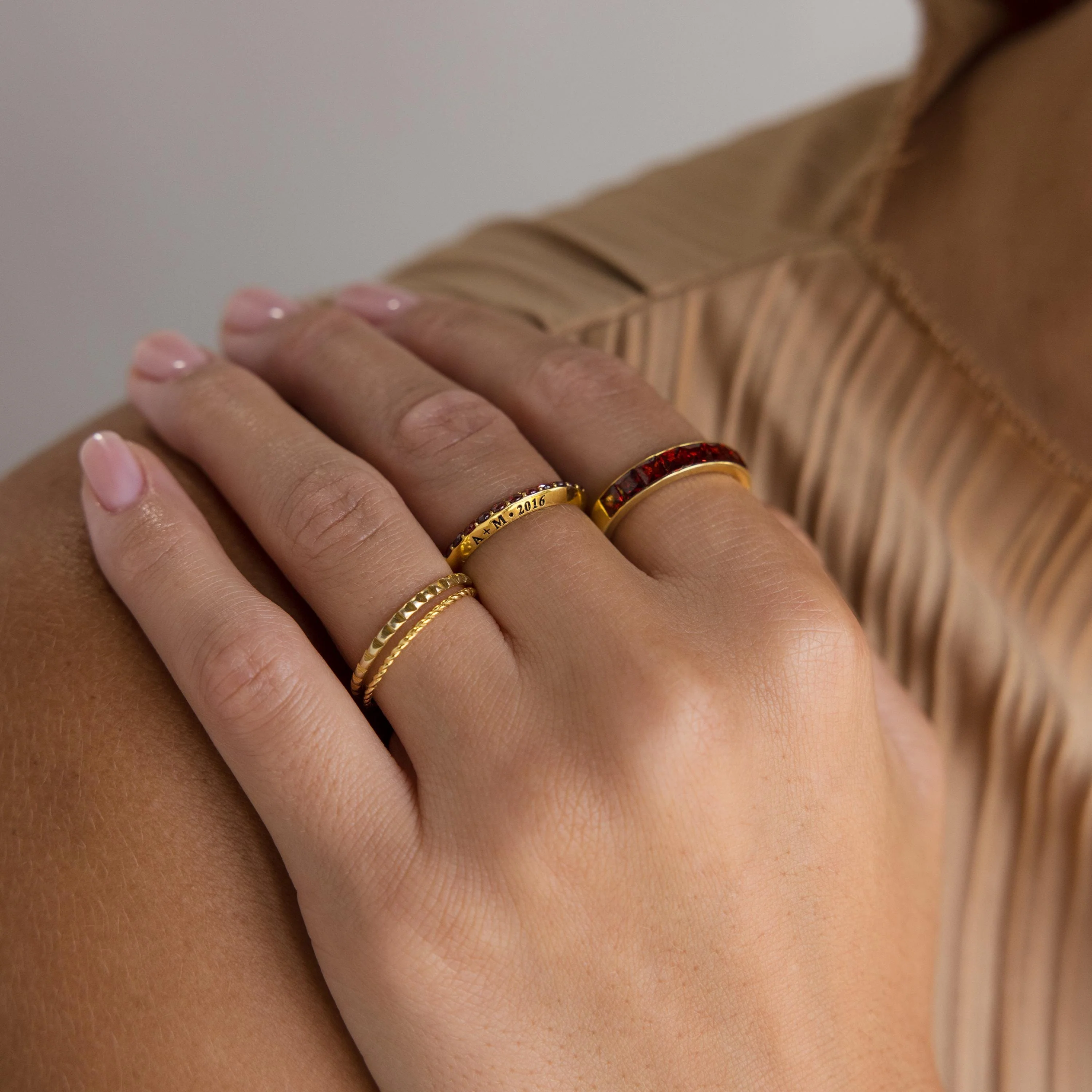 Engraved Birthstone Eternity Ring - Image 3