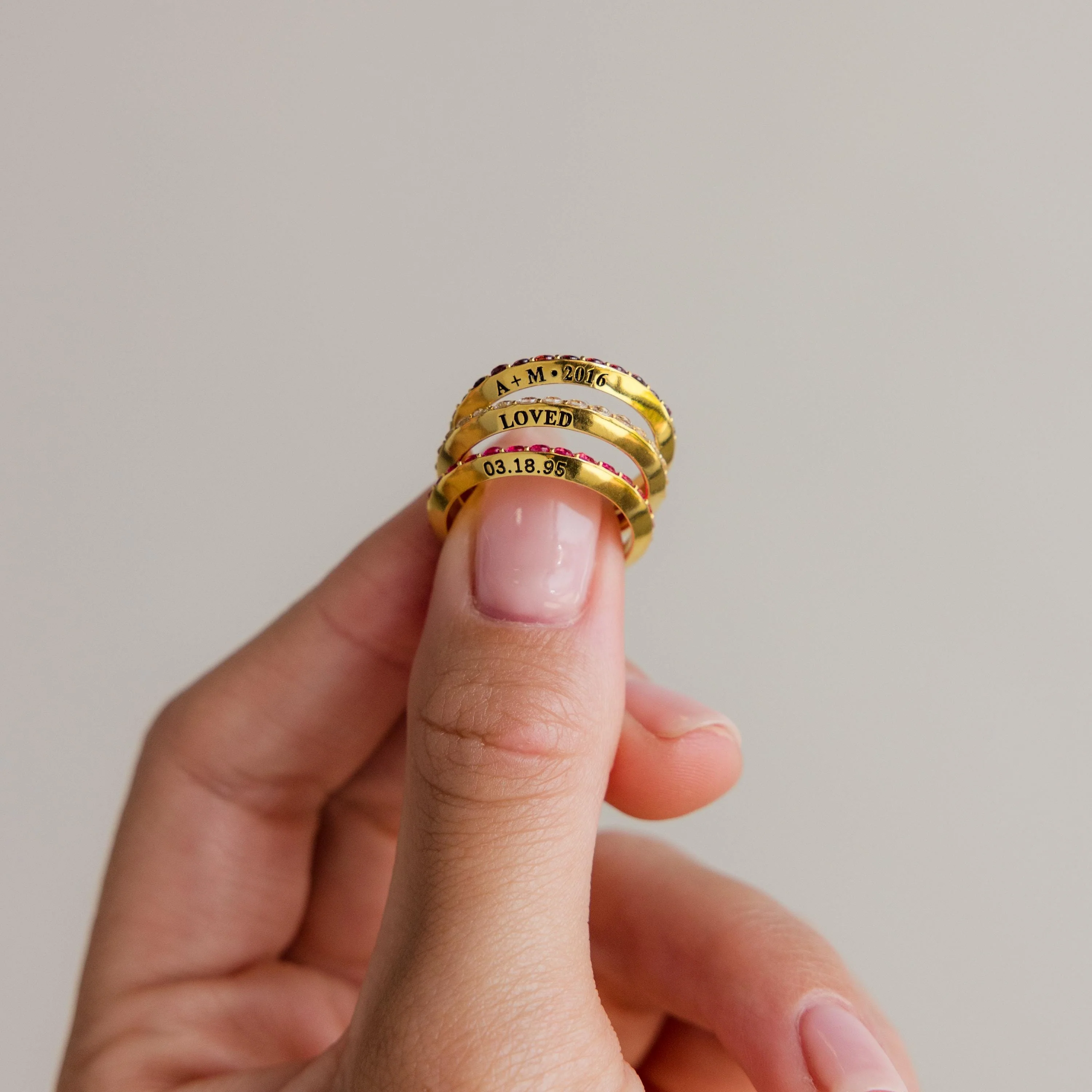 Engraved Birthstone Eternity Ring - Image 4