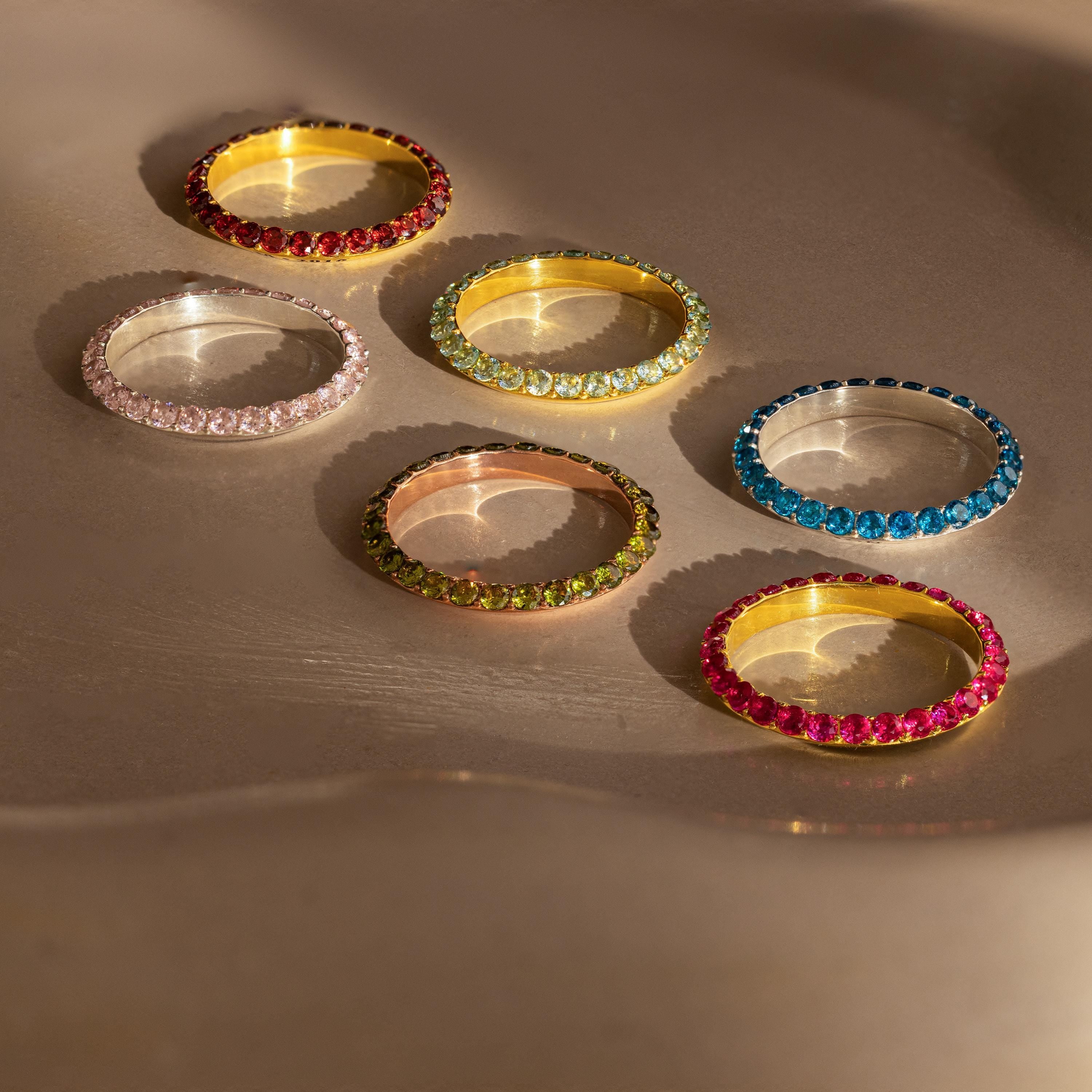 Engraved Birthstone Eternity Ring - Image 5