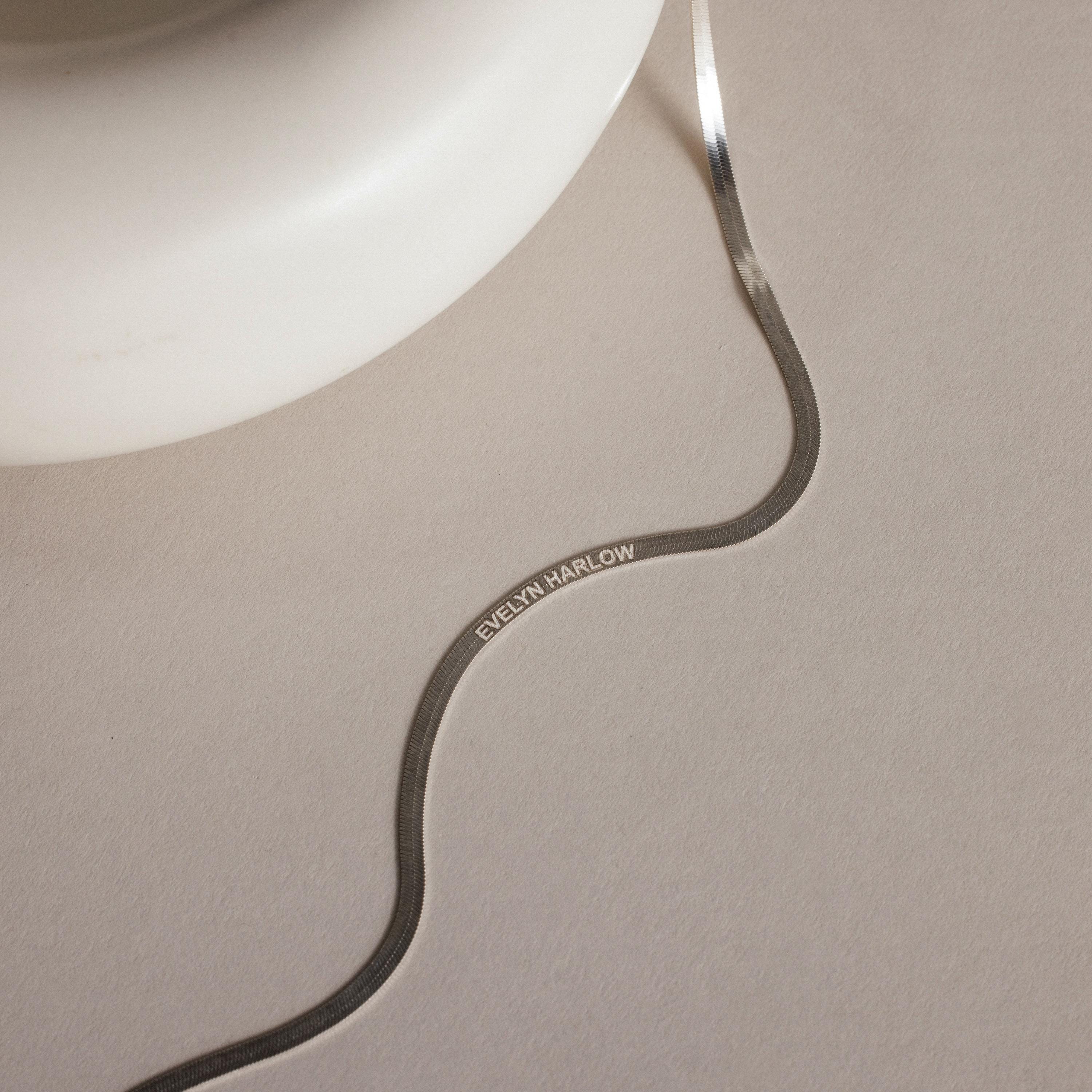Engraved Herringbone Name Necklace - Image 5