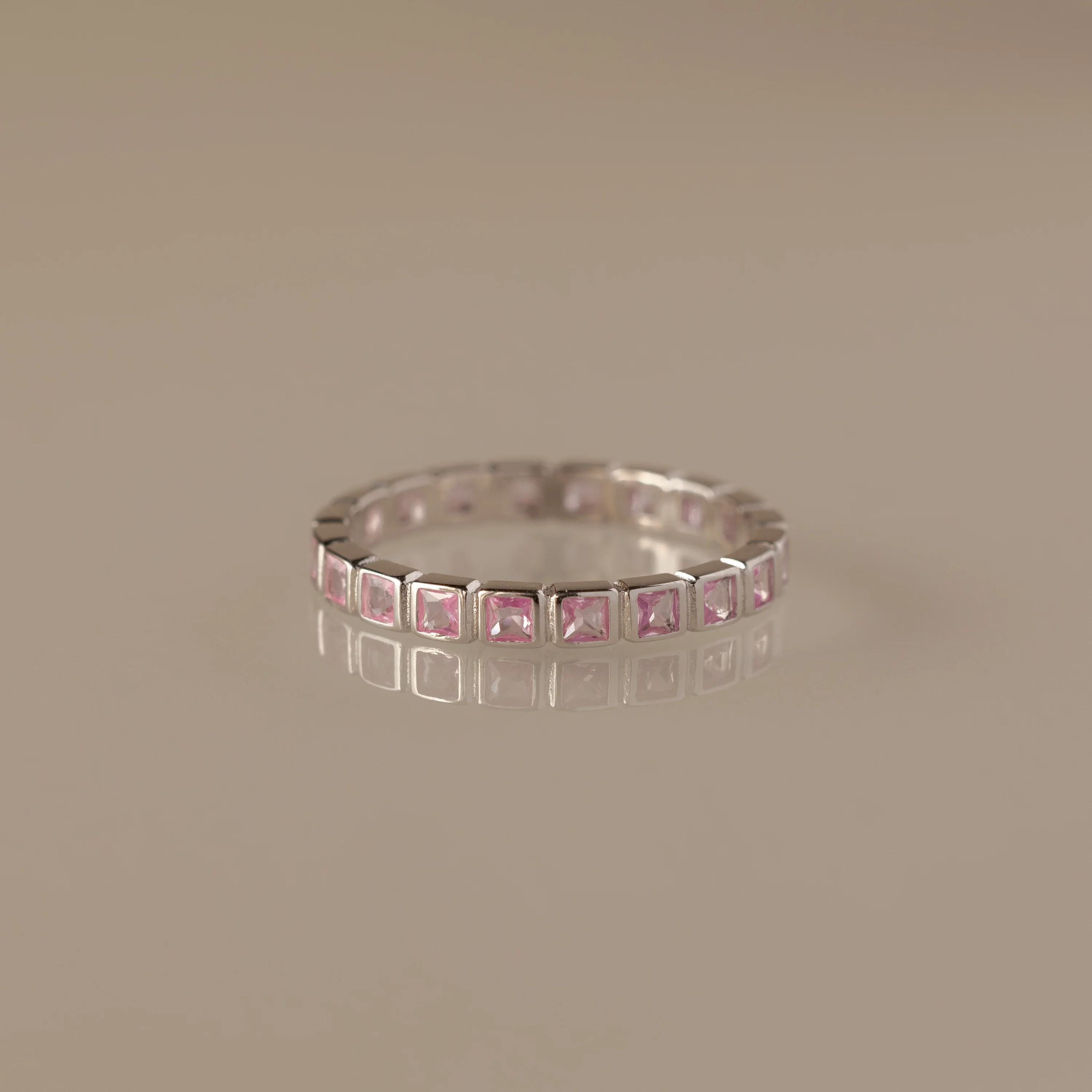 Eternity Bezel Pink Tourmaline Ring - Image 3