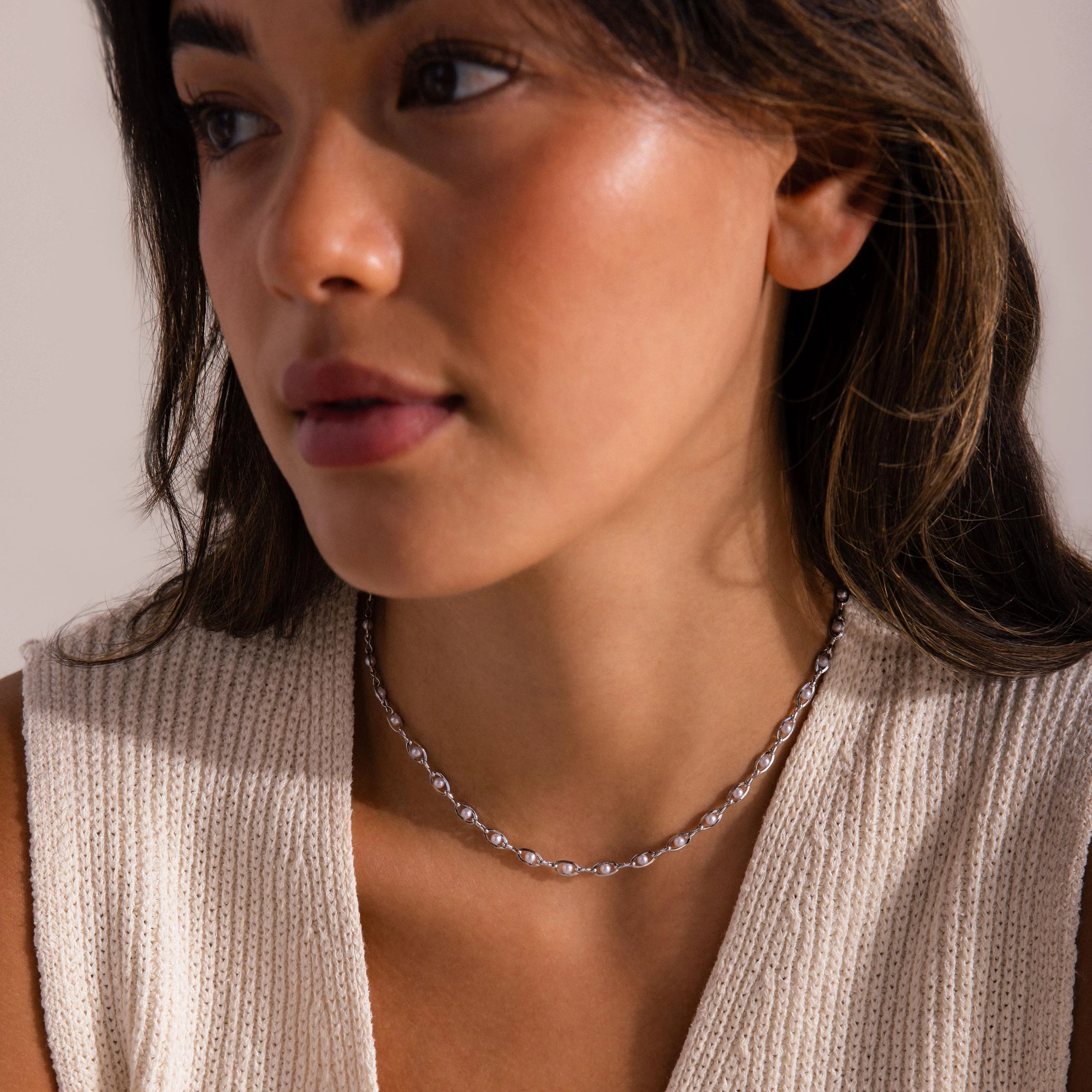 Eternity Pearl Choker Necklace - Image 5