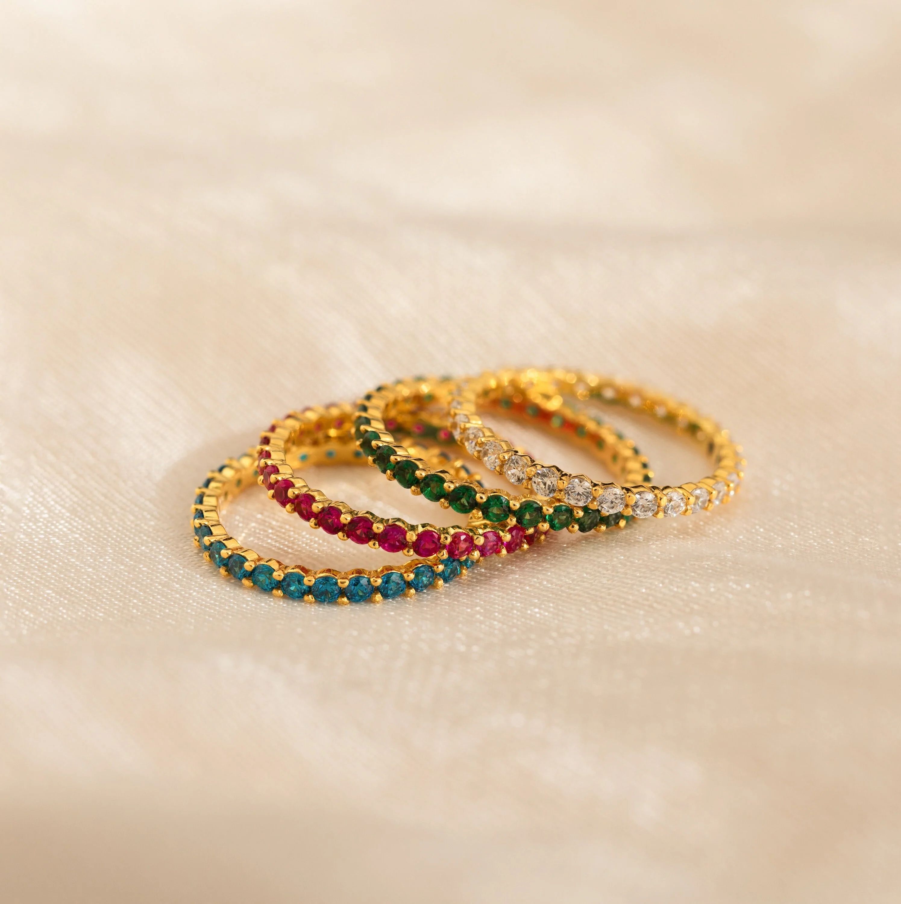 Eternity Tennis Birthstone Ring - Image 3