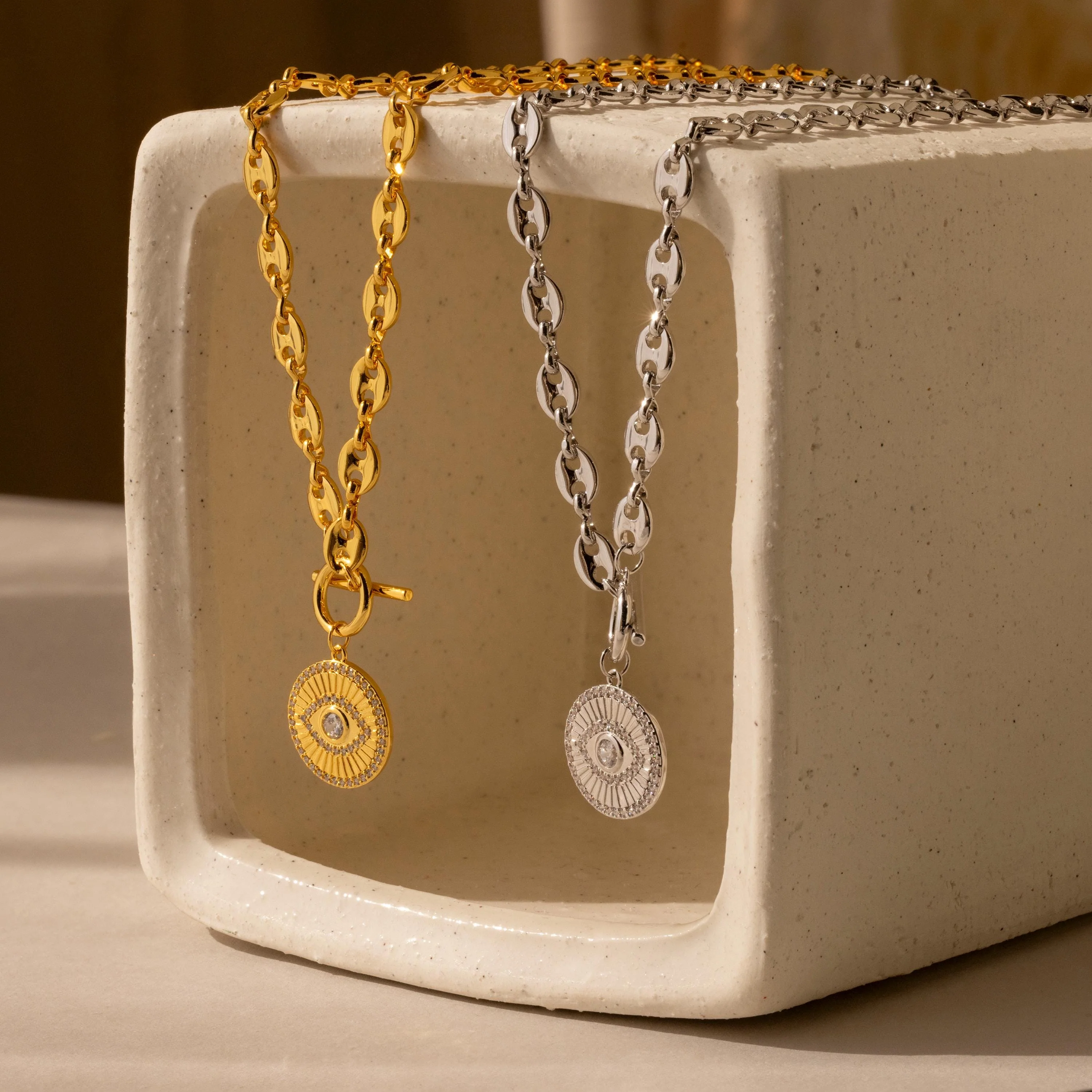 Evil Eye Toggle Necklace - Image 3