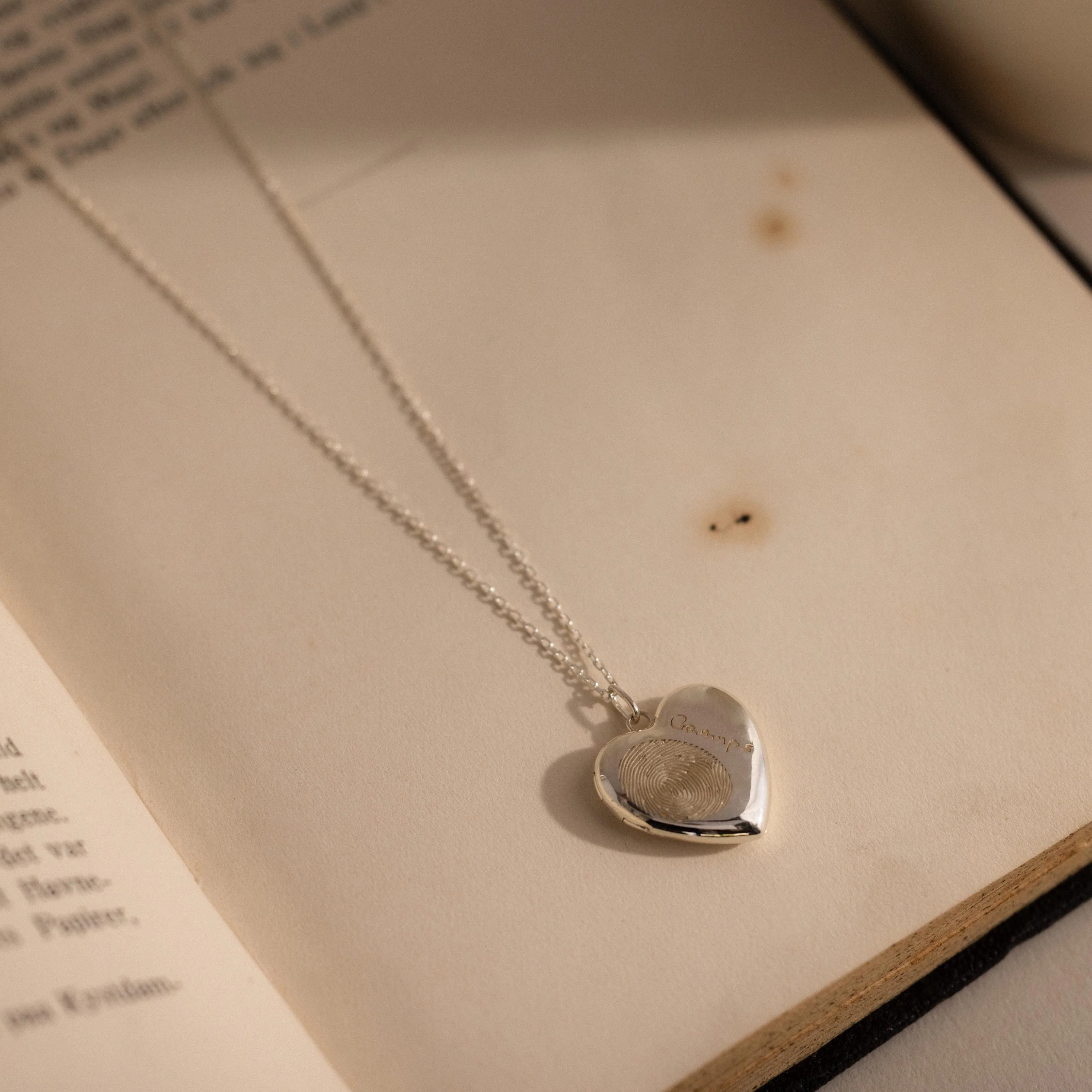 Fingerprint Heart Locket Necklace - Image 2