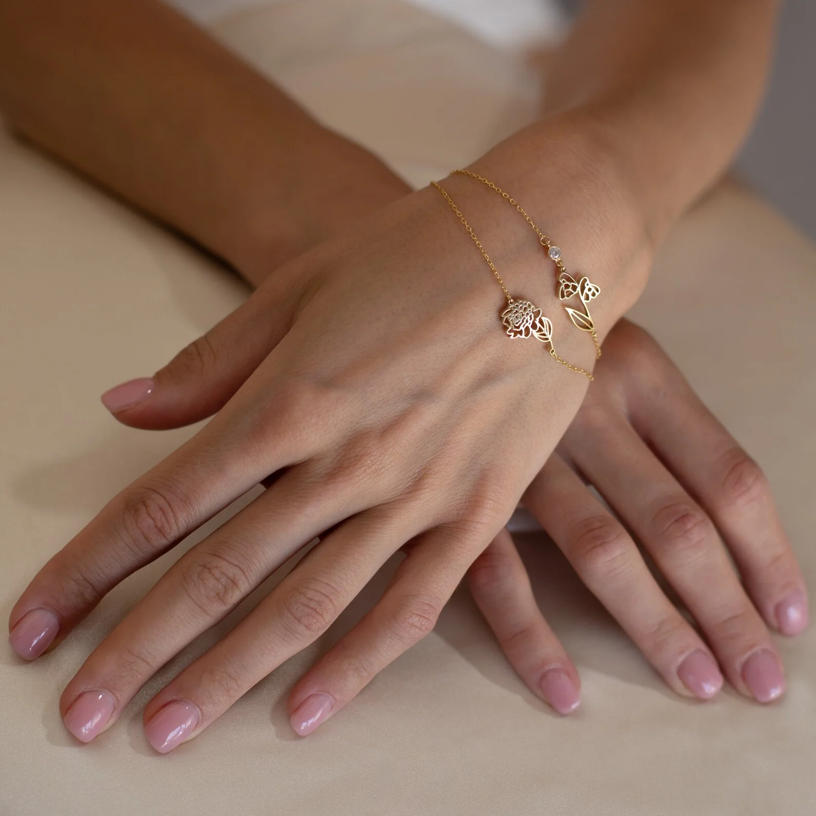 Flower Birthstone Bracelet - Image 3