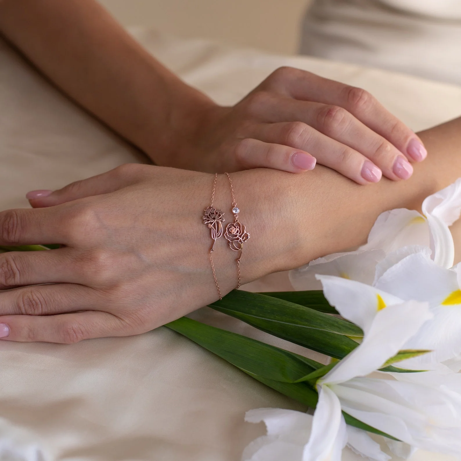 Flower Birthstone Bracelet - Image 6