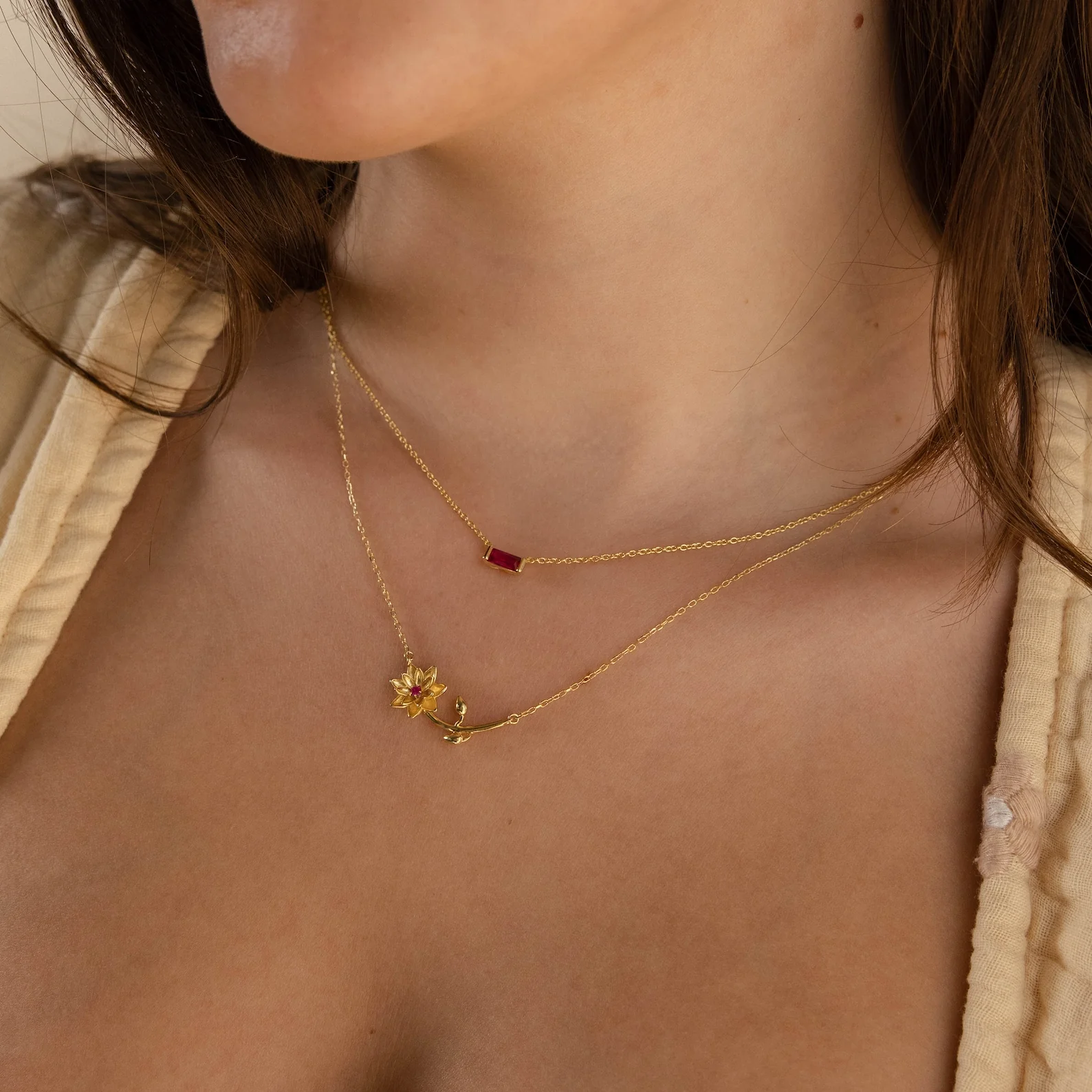 Flower Birthstone Necklace - Image 4