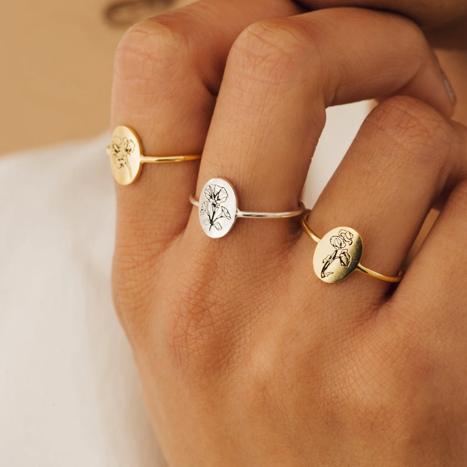 Flower Oval Ring - Image 4