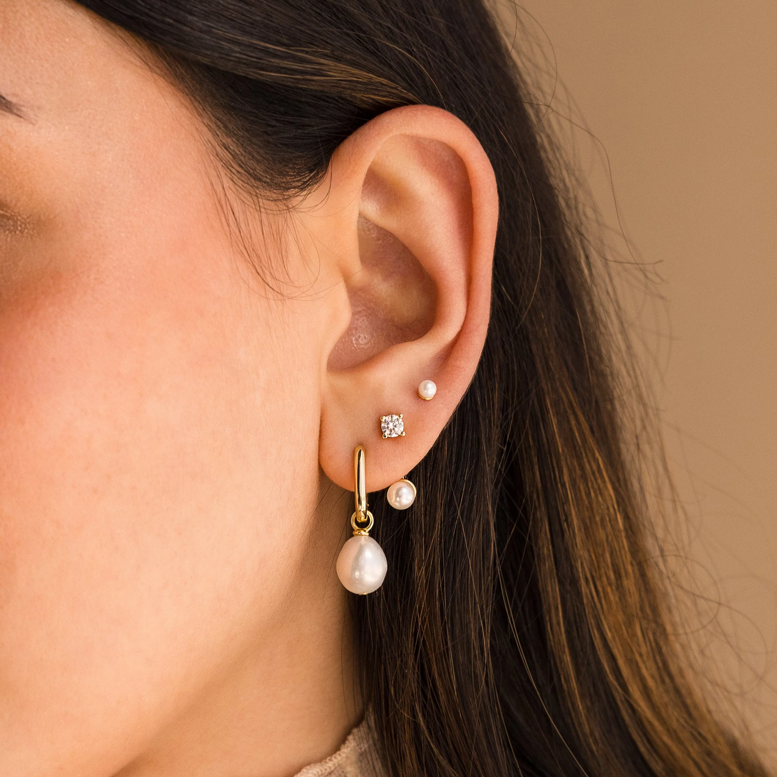 Freshwater Pearl Drop Hoops - Image 8