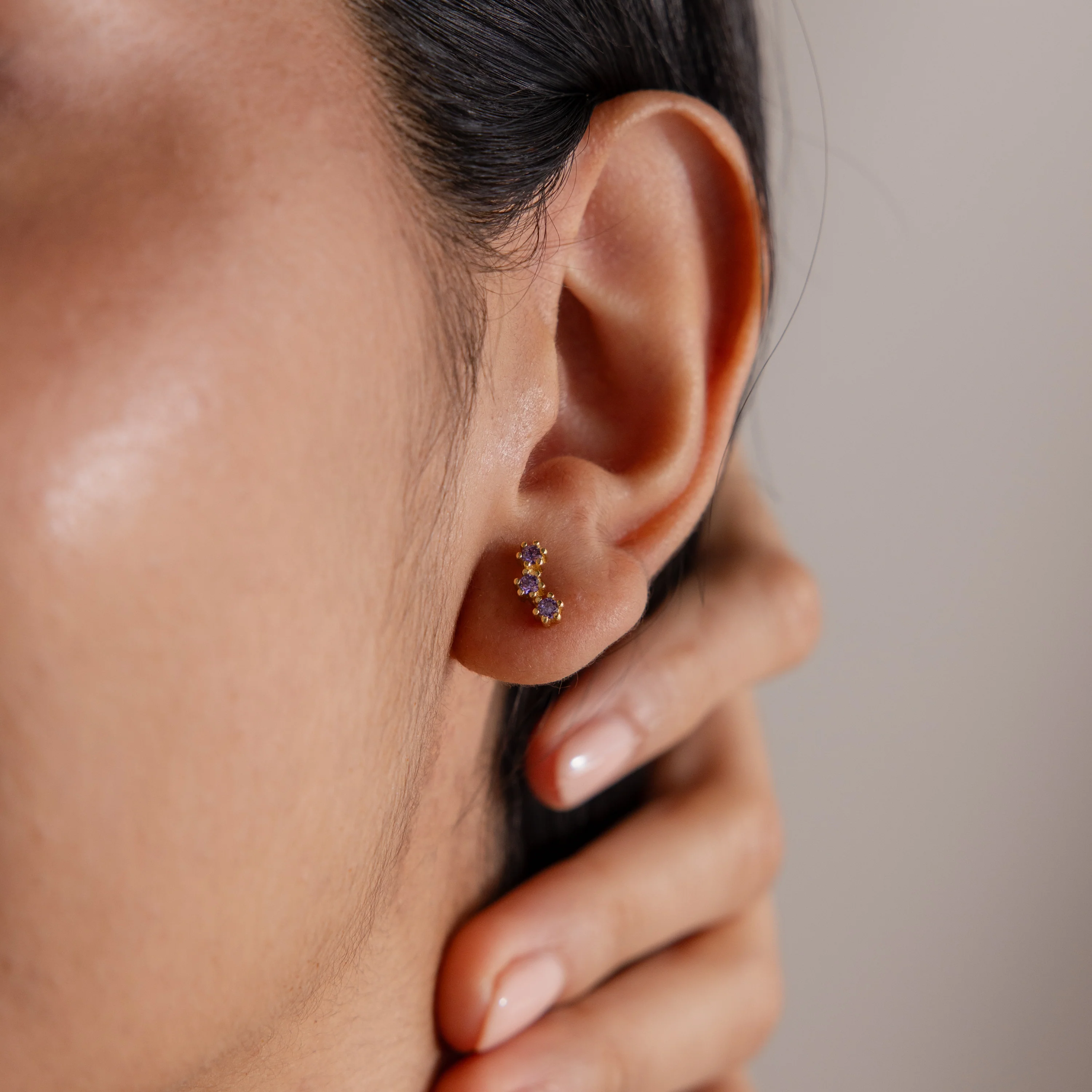 Blue Zircon Cluster Flatback Studs - Image 2