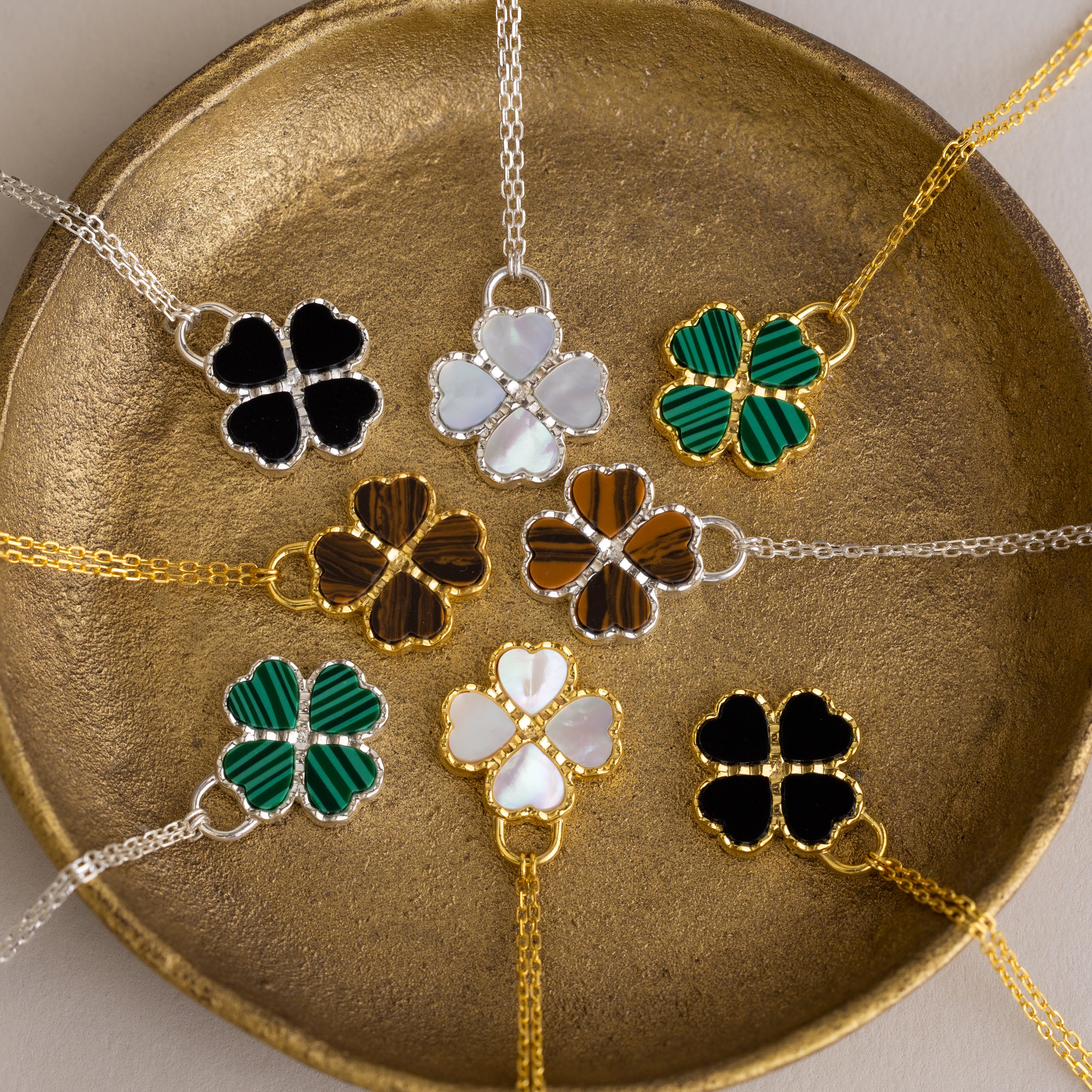 Tiger's Eye Clover Necklace - Image 3