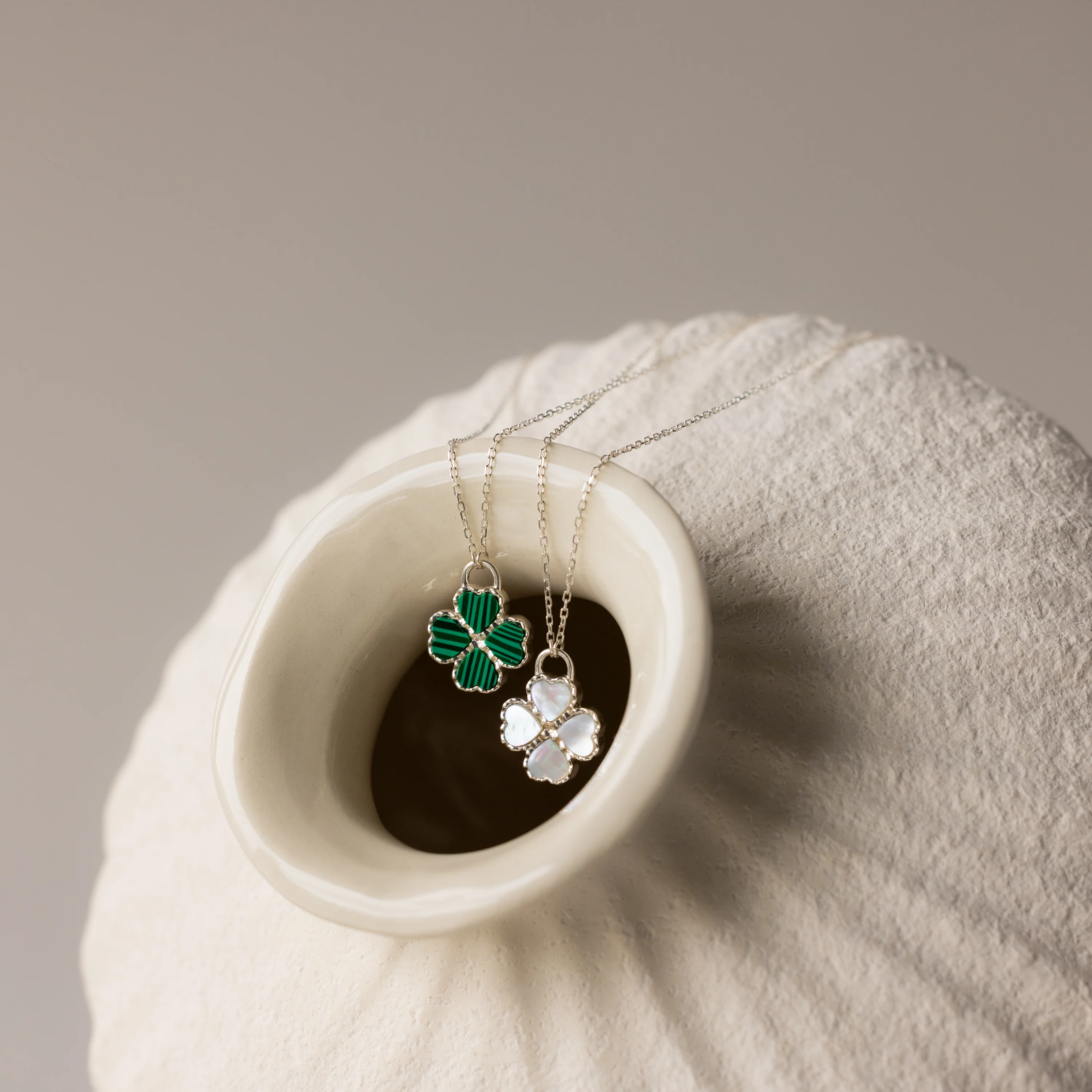 Mother of Pearl Clover Necklace - Image 3