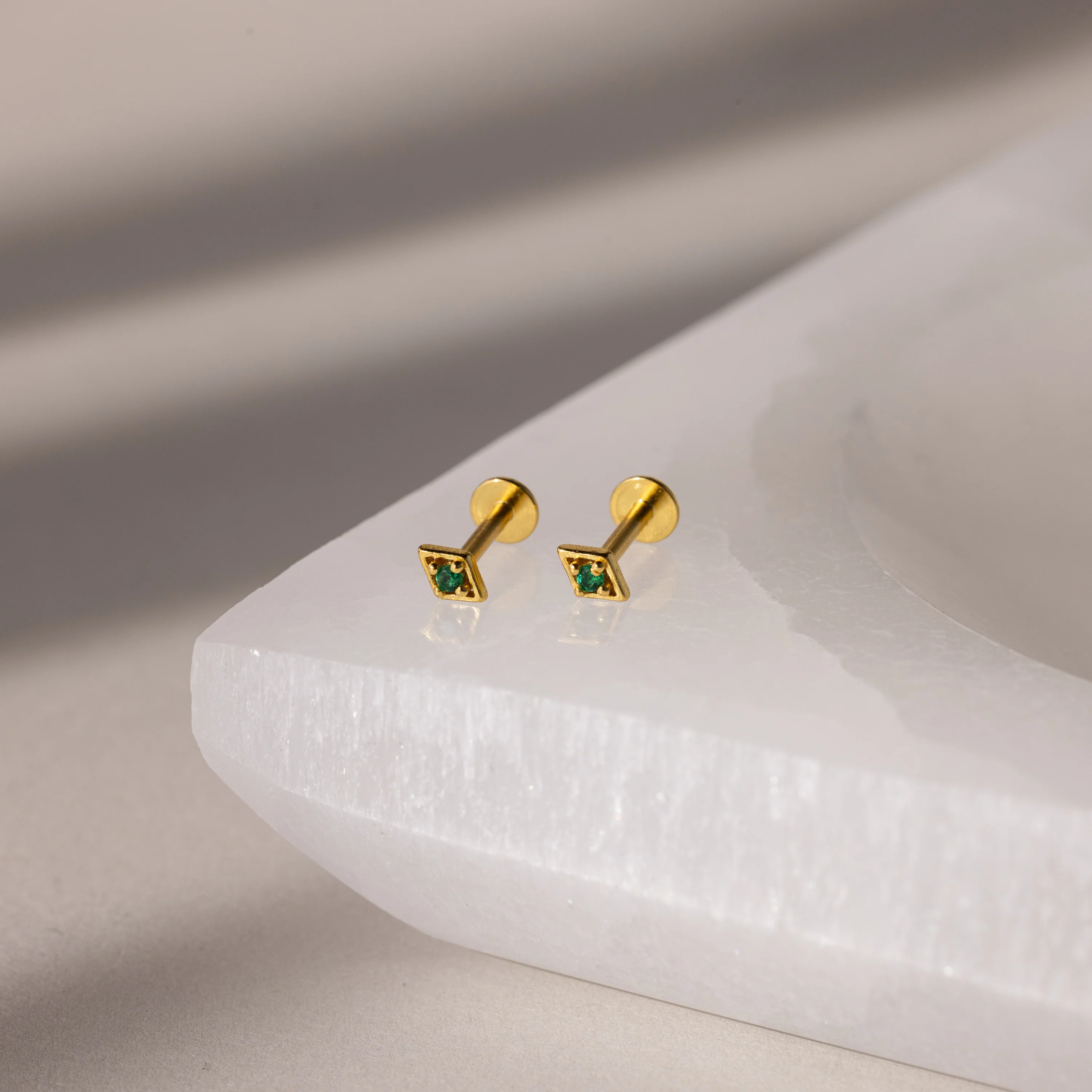 Geometric Birthstone Flat Back Studs