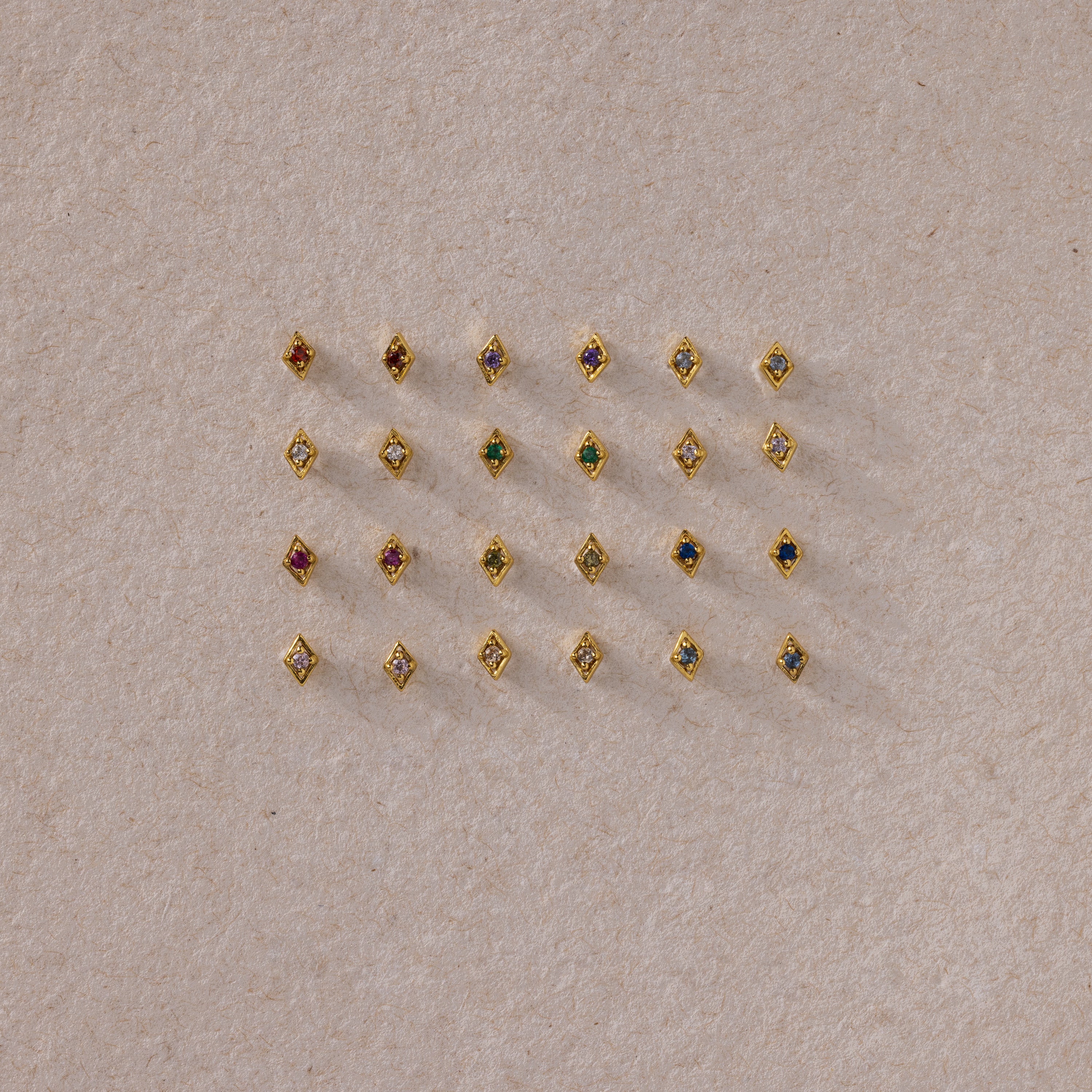 Geometric Ruby Flat Back Studs - Image 5
