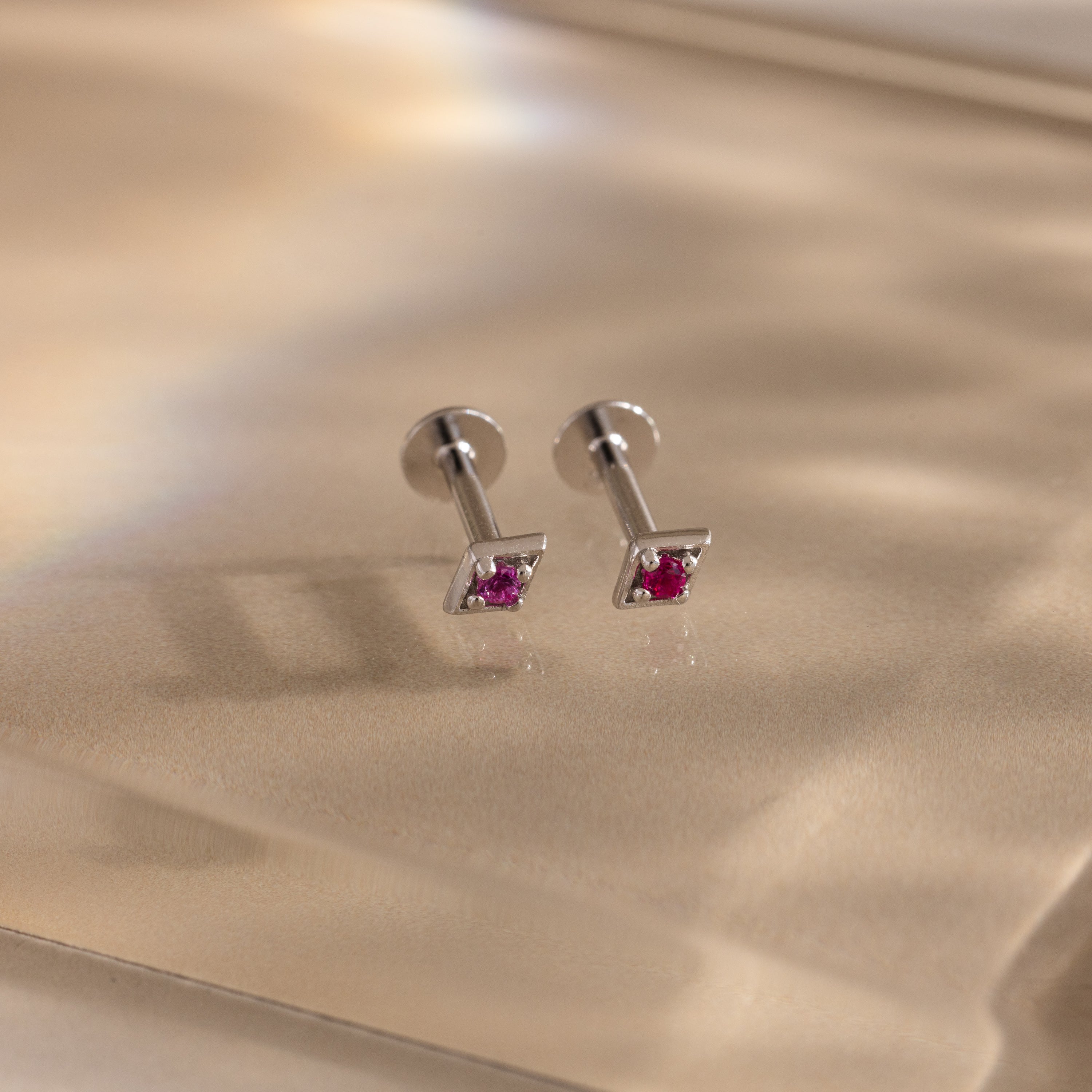 Geometric Ruby Flat Back Studs - Image 3